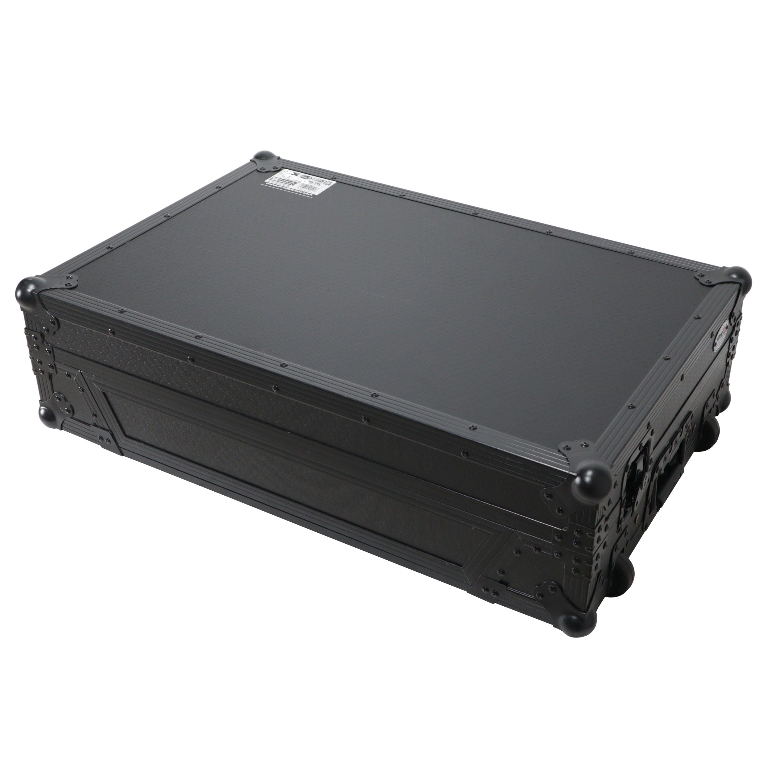 ProX ATA Flight Case For Denon PRIME 4 MK2 DJ Controller with Laptop Shelf 1U Rack Space and Wheels - Black