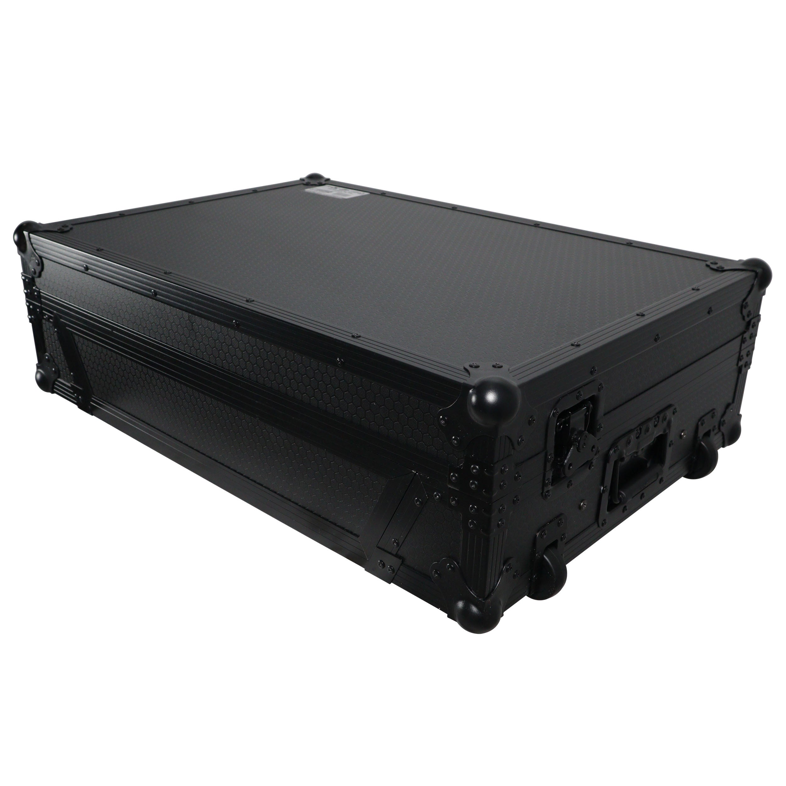 ProX ATA Flight Case For Denon PRIME 4 MK2 DJ Controller with Laptop Shelf 1U Rack Space and Wheels - Black