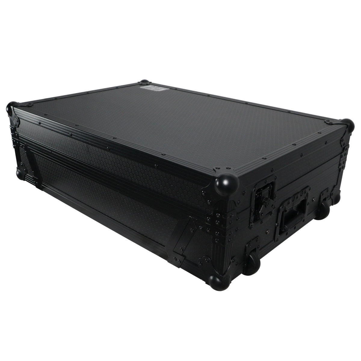 ProX ATA Flight Case For Denon PRIME 4 MK2 DJ Controller with Laptop Shelf 1U Rack Space and Wheels - Black.