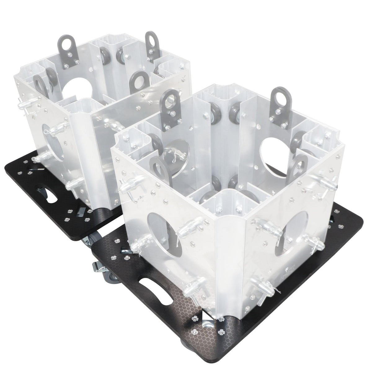 ProX Set of 2 Caster Boards with 4" Industrial Grade Caster Wheels for Cases Truss Block Speakers Heavy Equipment.