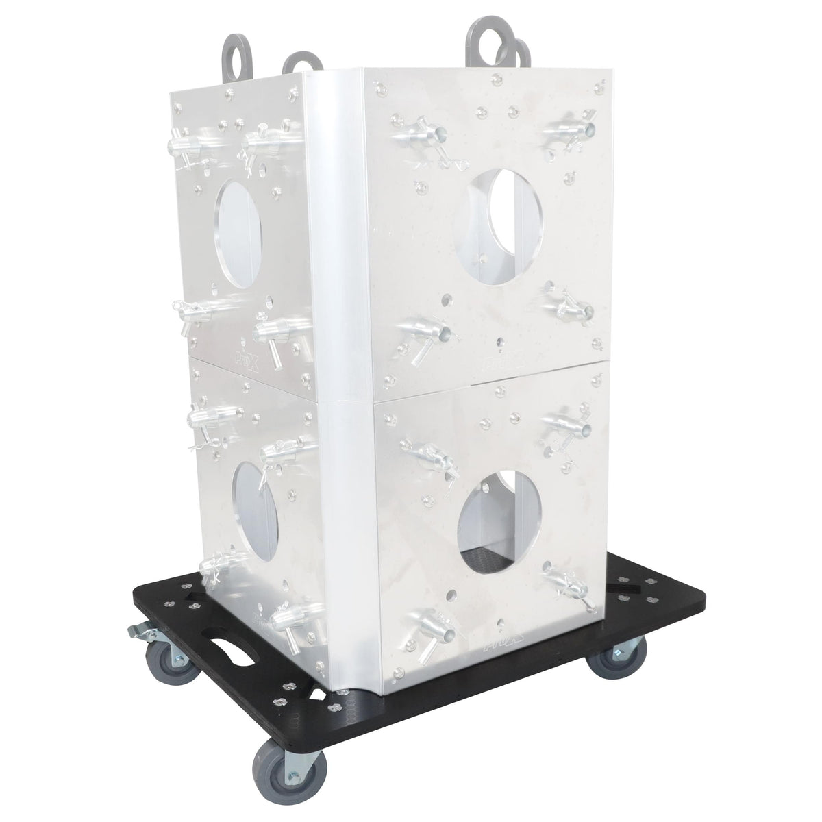 ProX Set of 2 Caster Boards with 4" Industrial Grade Caster Wheels for Cases Truss Block Speakers Heavy Equipment.