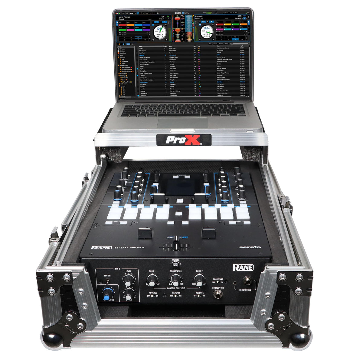 ProX 11" DJ Mixer Road Case W/Laptop Shelf for Rane Seventy-Two 72 and Rane Seventy.
