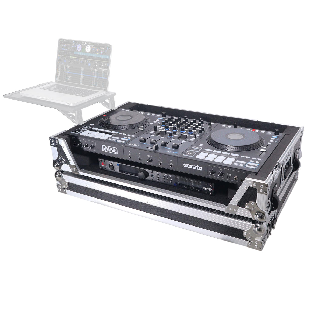 ProX ATA Flight Style Road Case For RANE Four or RANE Performer DJ Controller with 1U Rack Space and Wheels.