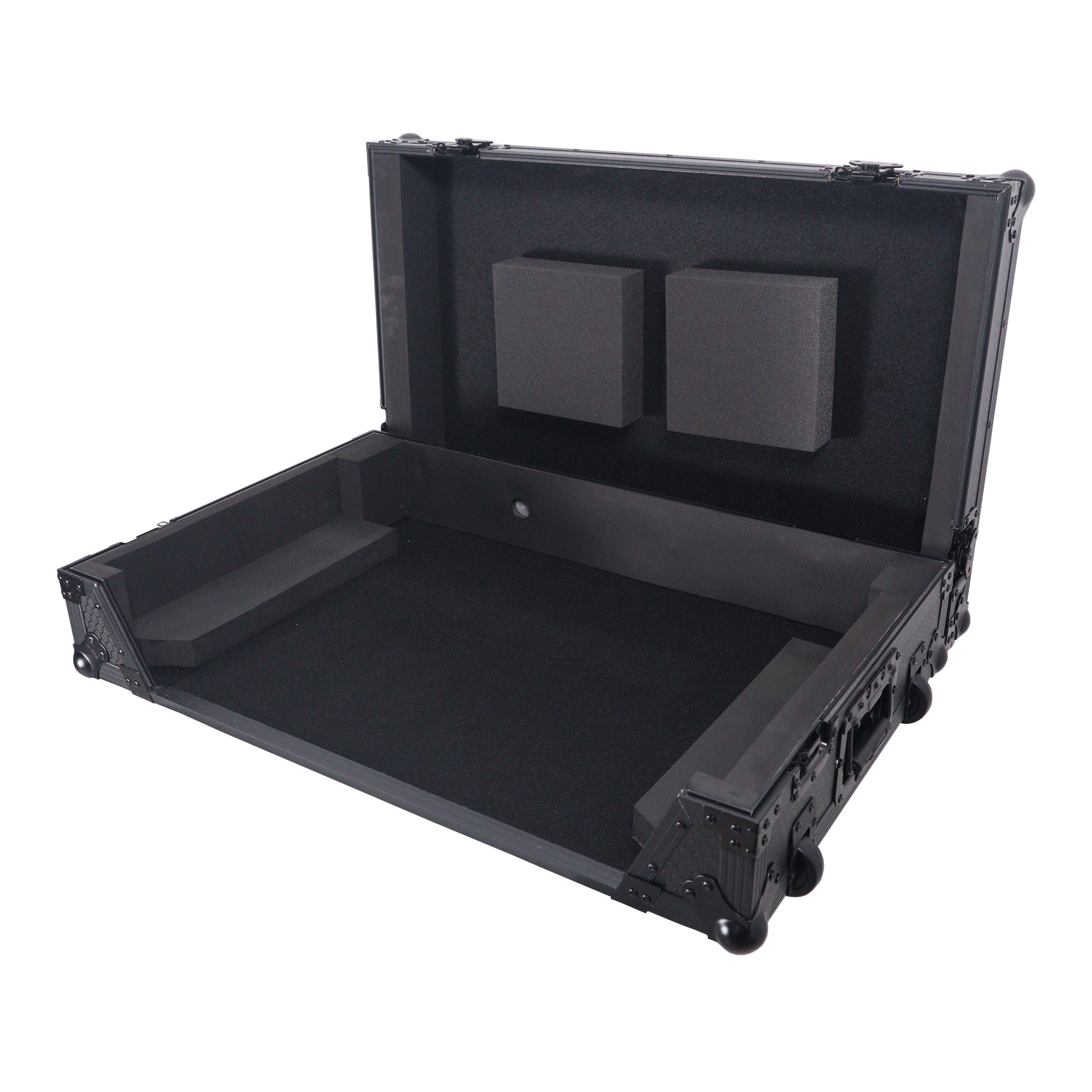 ProX ATA Flight Style Road Case For RANE Four or RANE Performer DJ Controller with 1U Rack Space and Wheels - Black Finish