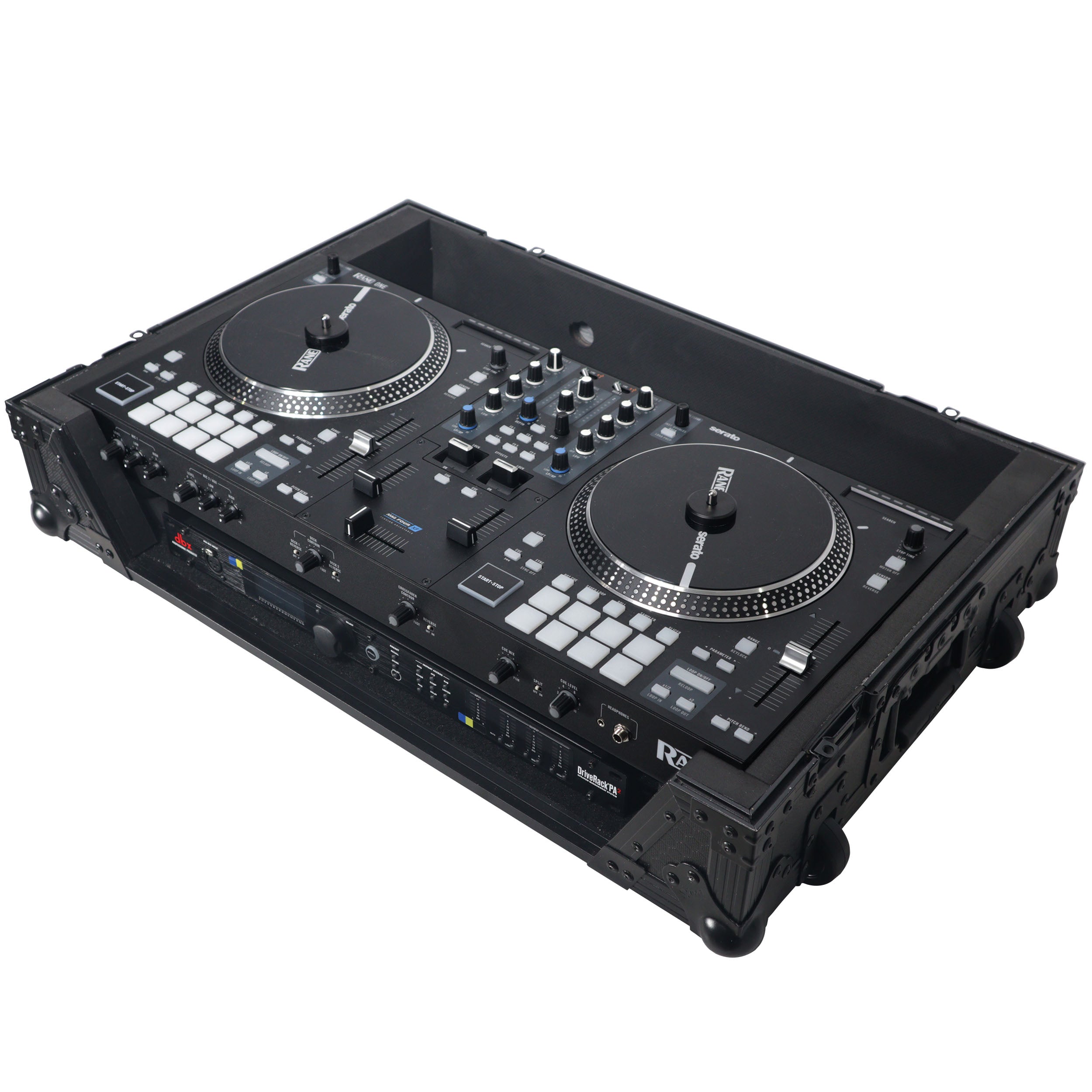 ProX Flight Case For RANE ONE DJ Controller with 1U Rack and Wheels - Black Finish