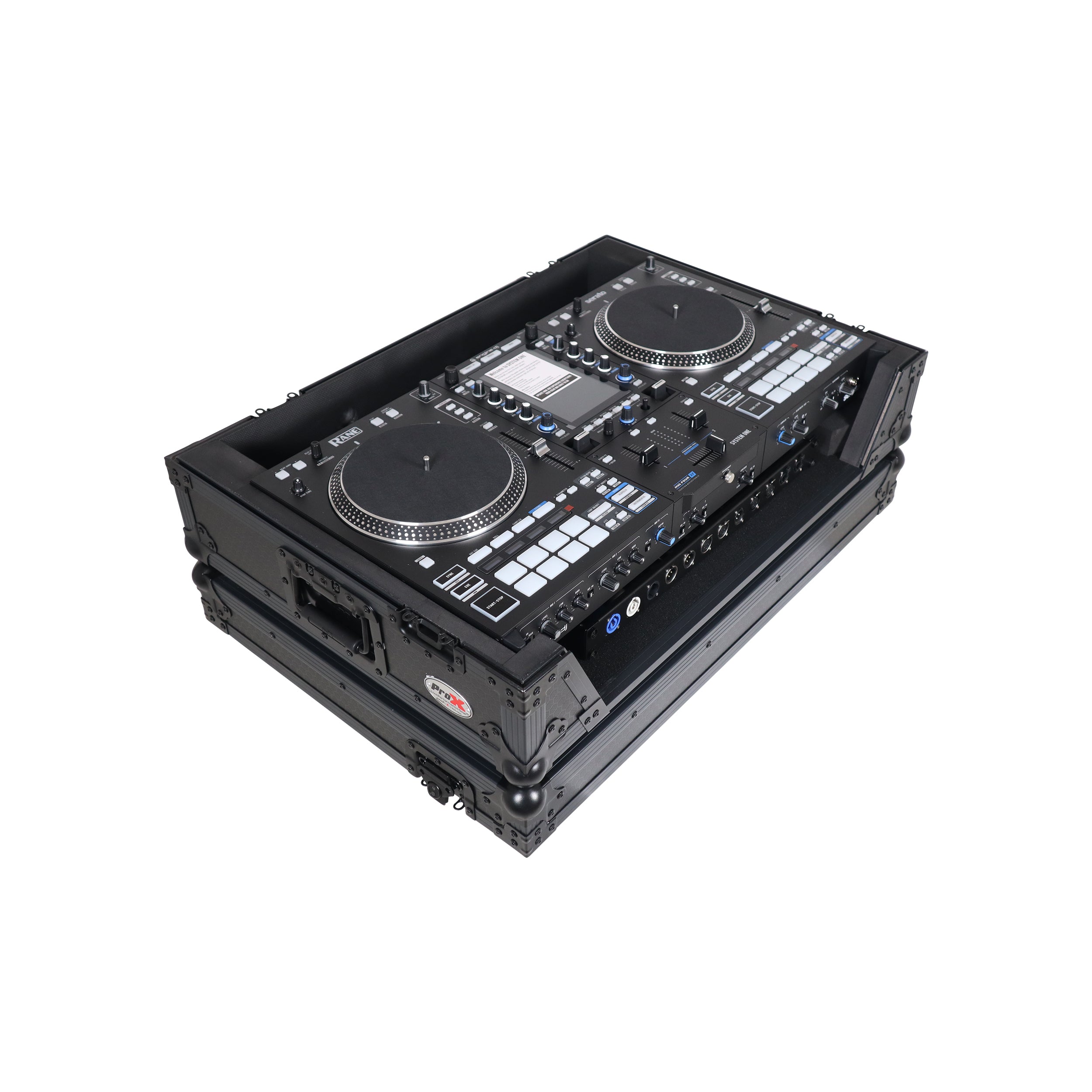 ProX Flight Case For RANE SYSTEM ONE Dj Controller Wheels Black on Black 1U