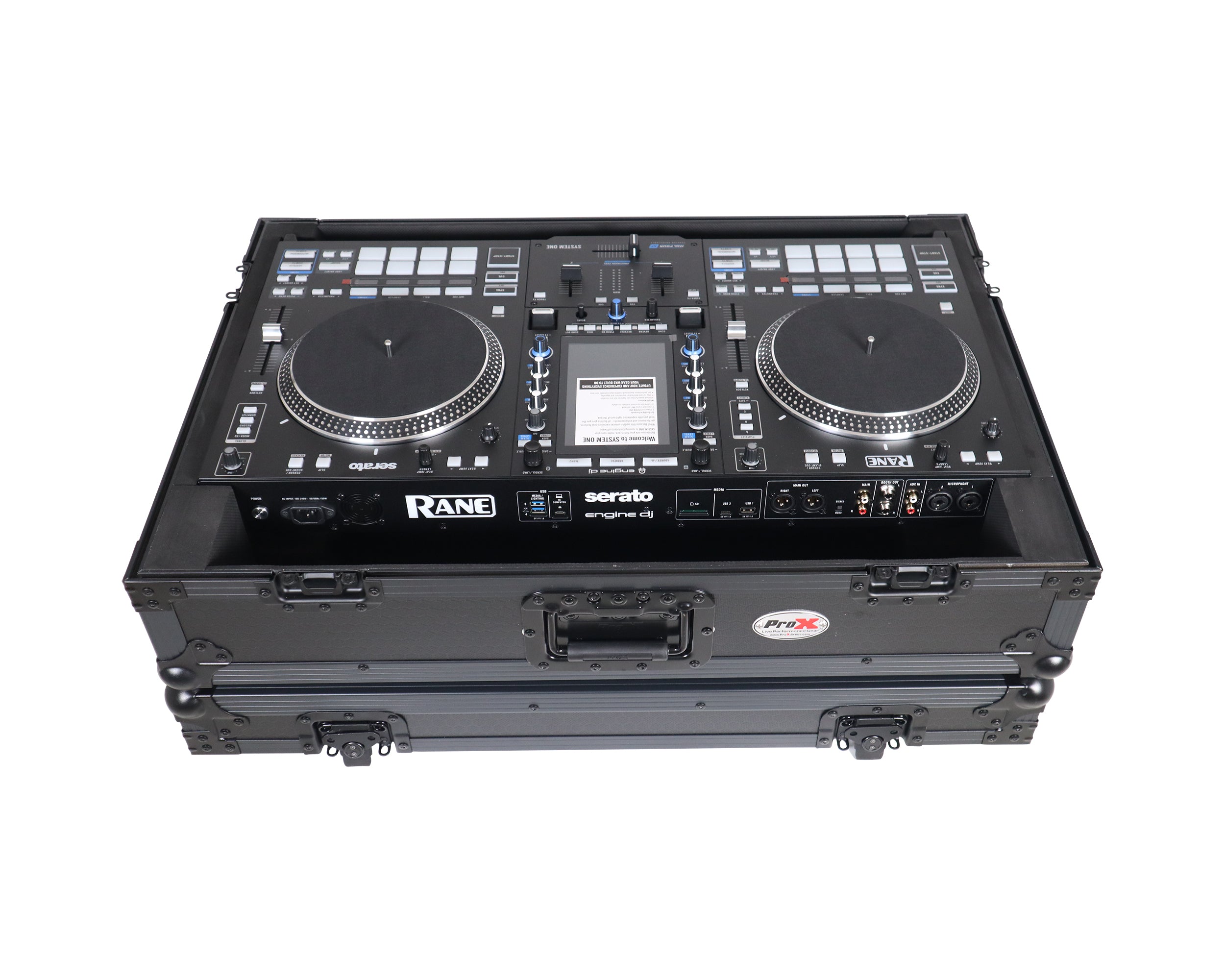 ProX Flight Case For RANE SYSTEM ONE Dj Controller Wheels Black on Black 1U