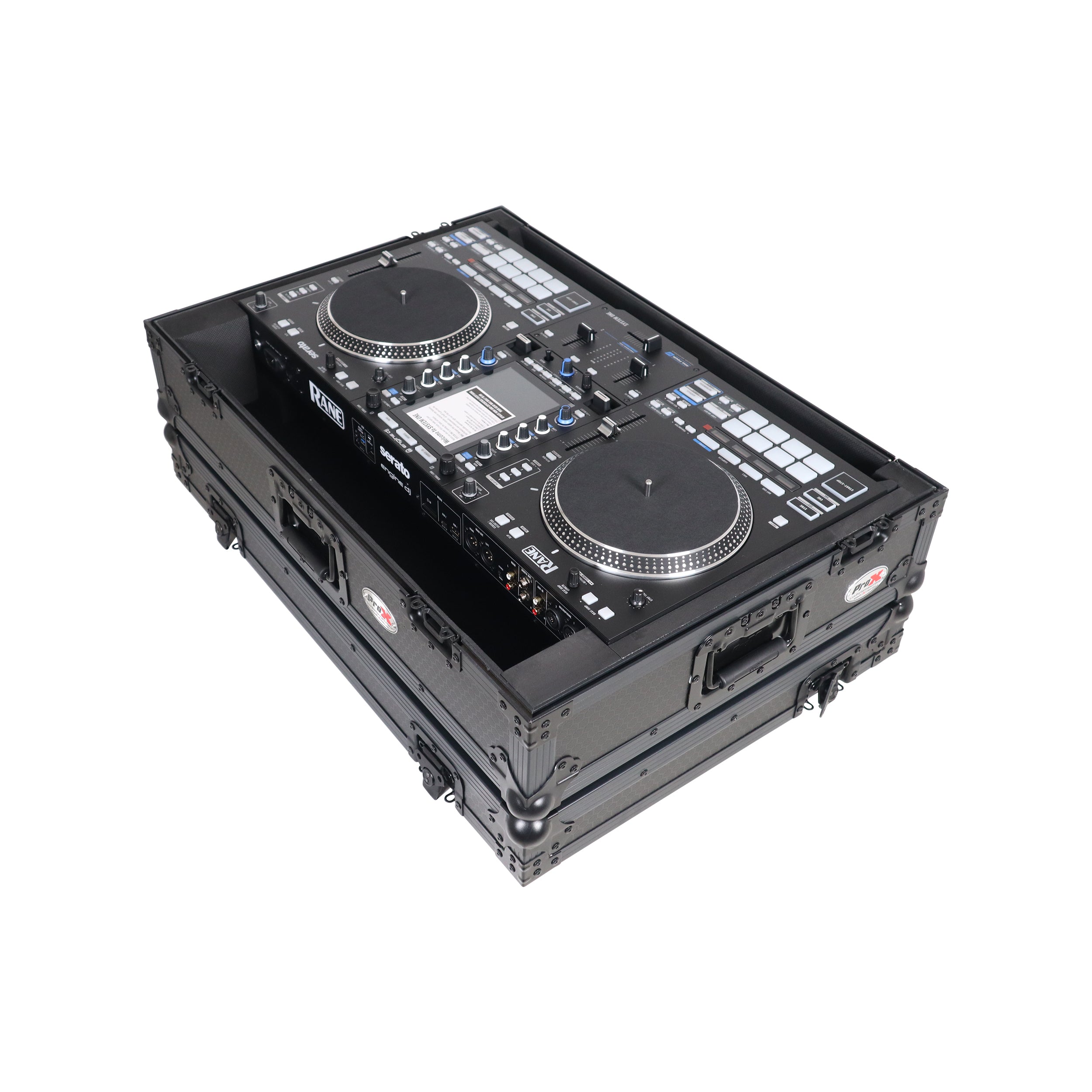 ProX Flight Case For RANE SYSTEM ONE Dj Controller Wheels Black on Black 1U