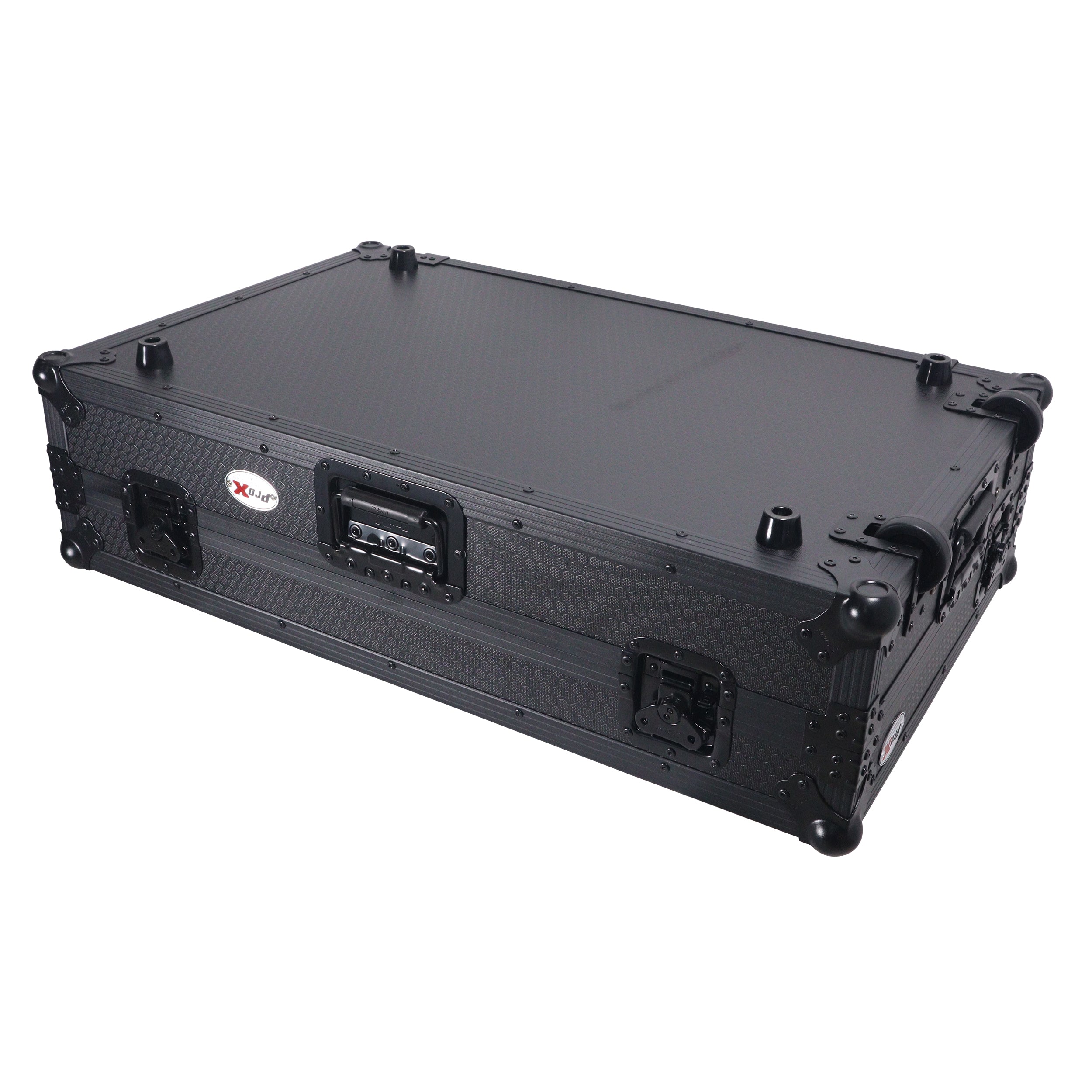 ProX Flight Case For RANE SYSTEM ONE Dj Controller Sliding Laptop Shelf & Wheels Black on Black LED Kit 1U