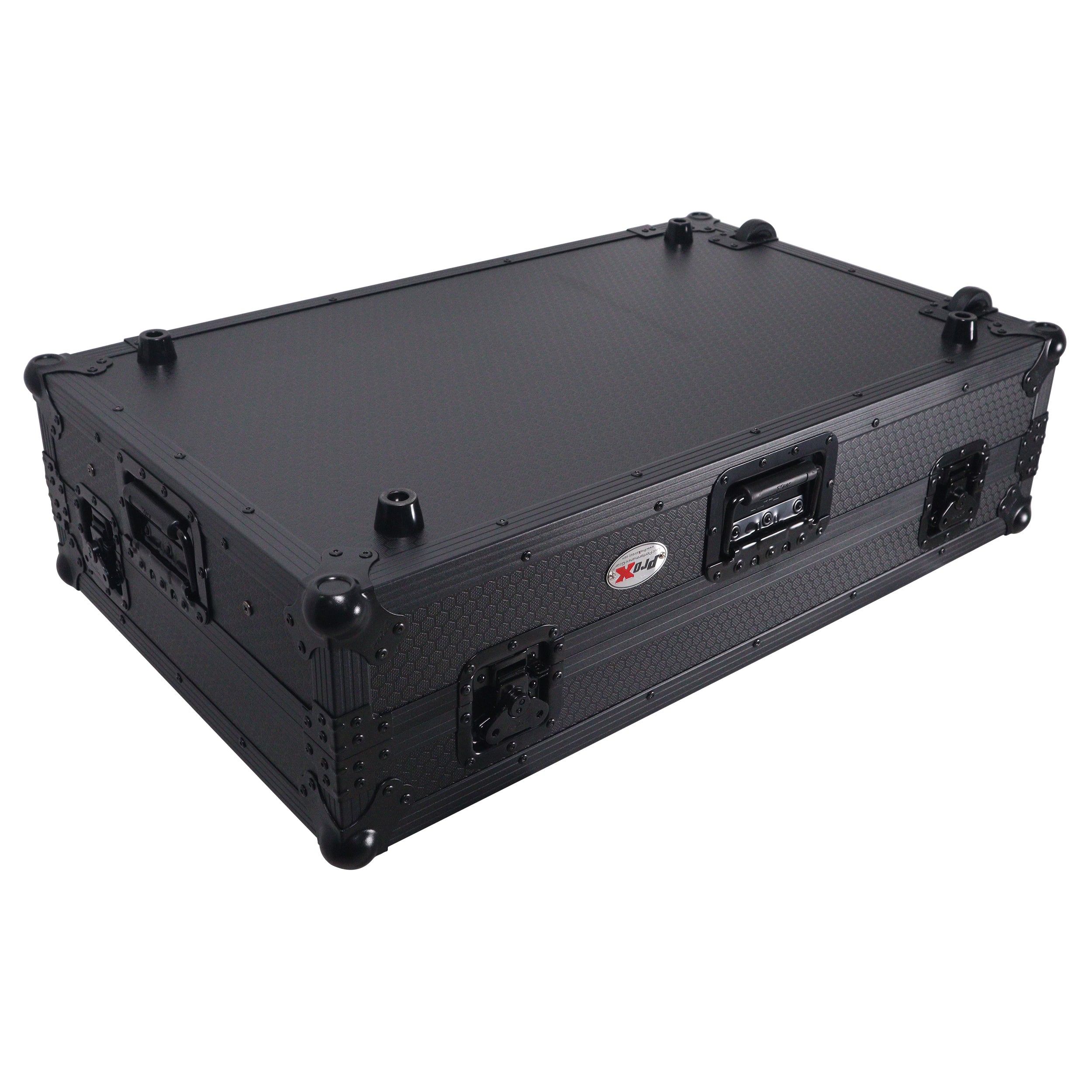 ProX Flight Case For RANE SYSTEM ONE Dj Controller Sliding Laptop Shelf & Wheels Black on Black LED Kit 1U