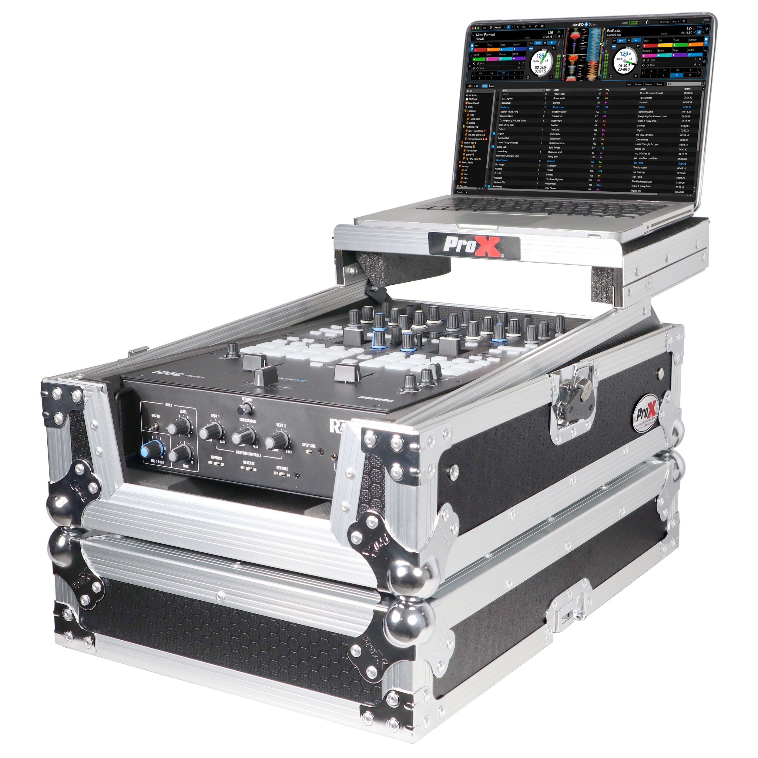 ProX 11" DJ Mixer Road Case W/Laptop Shelf for Rane Seventy-Two 72 and Rane Seventy