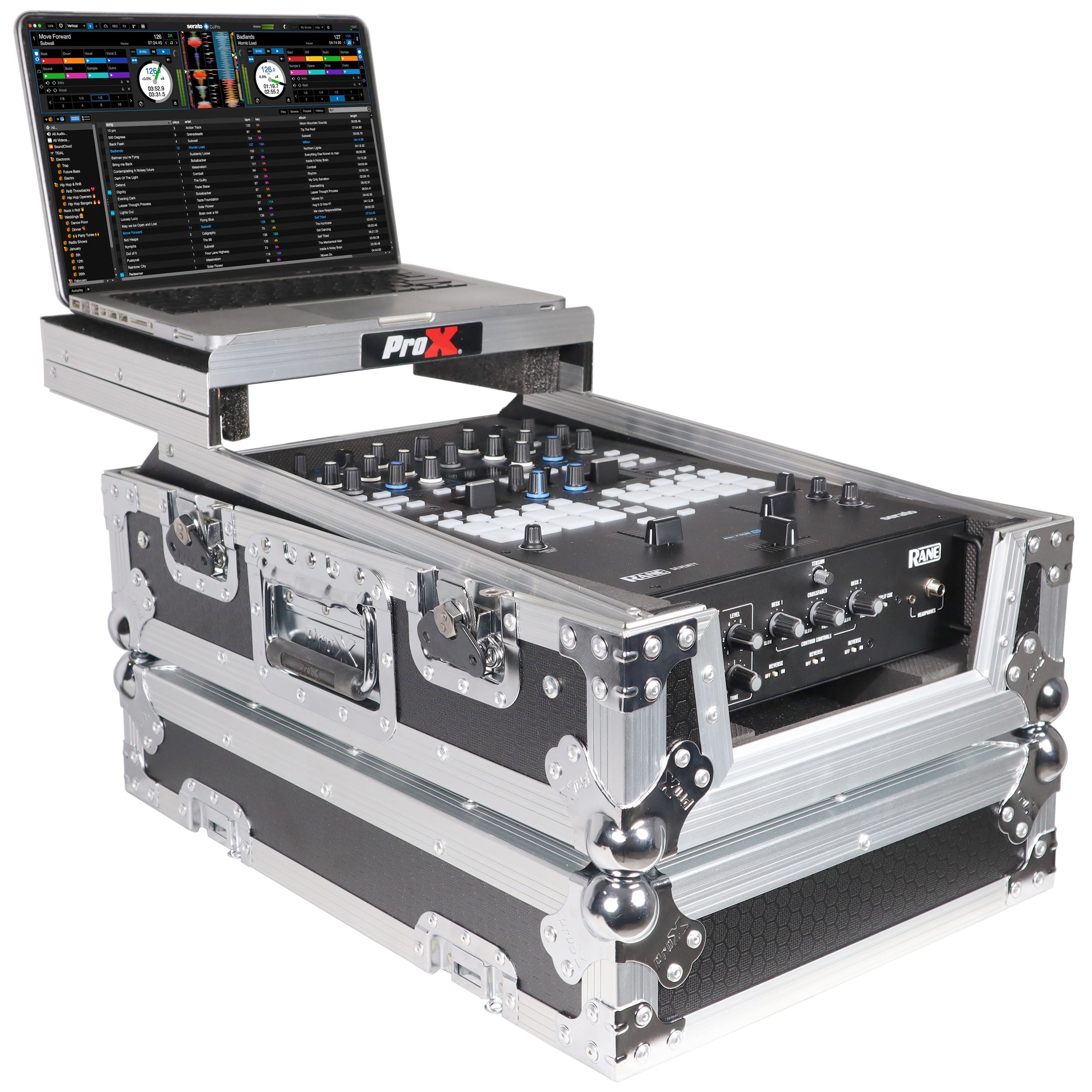 ProX 11" DJ Mixer Road Case W/Laptop Shelf for Rane Seventy-Two 72 and Rane Seventy