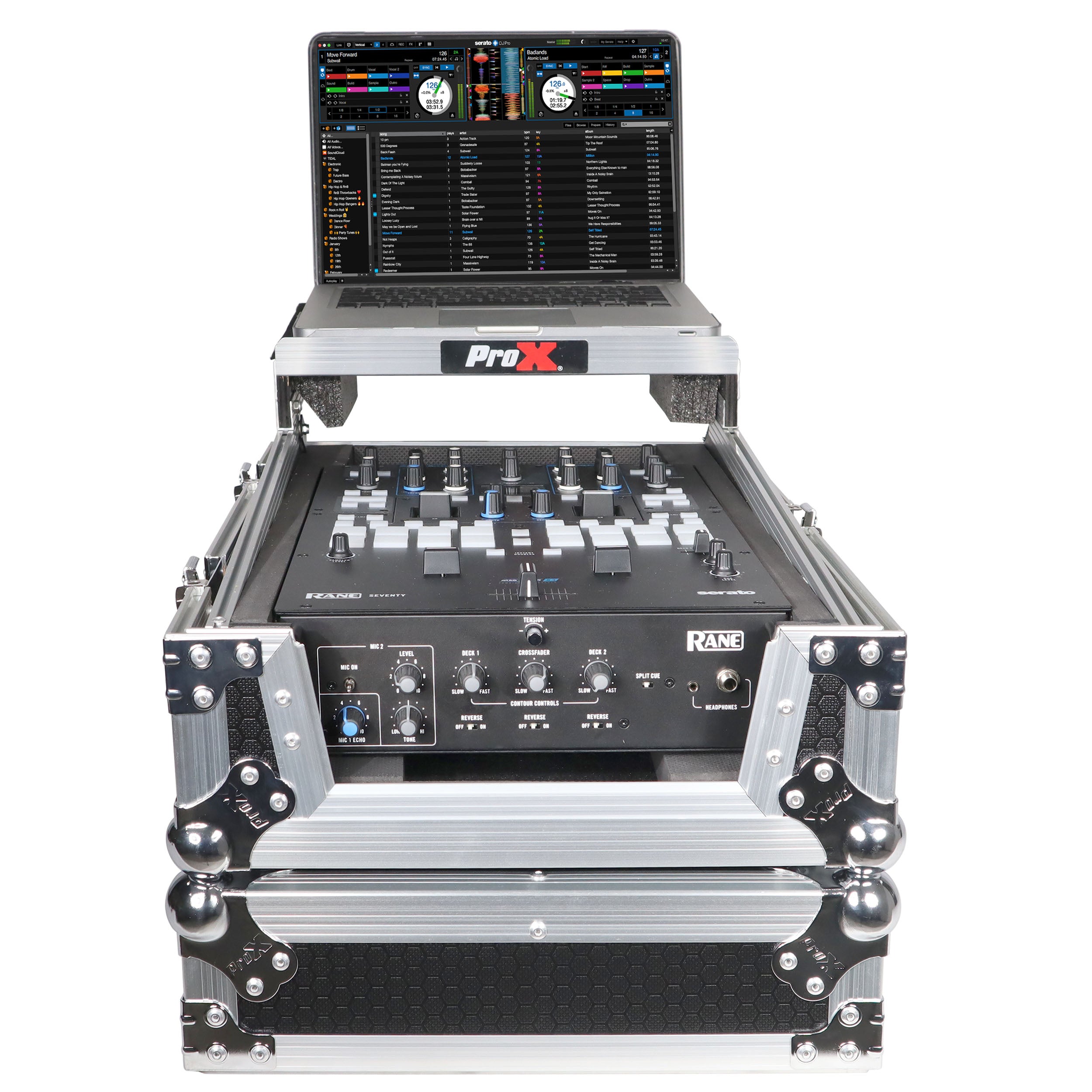 ProX 11" DJ Mixer Road Case W/Laptop Shelf for Rane Seventy-Two 72 and Rane Seventy