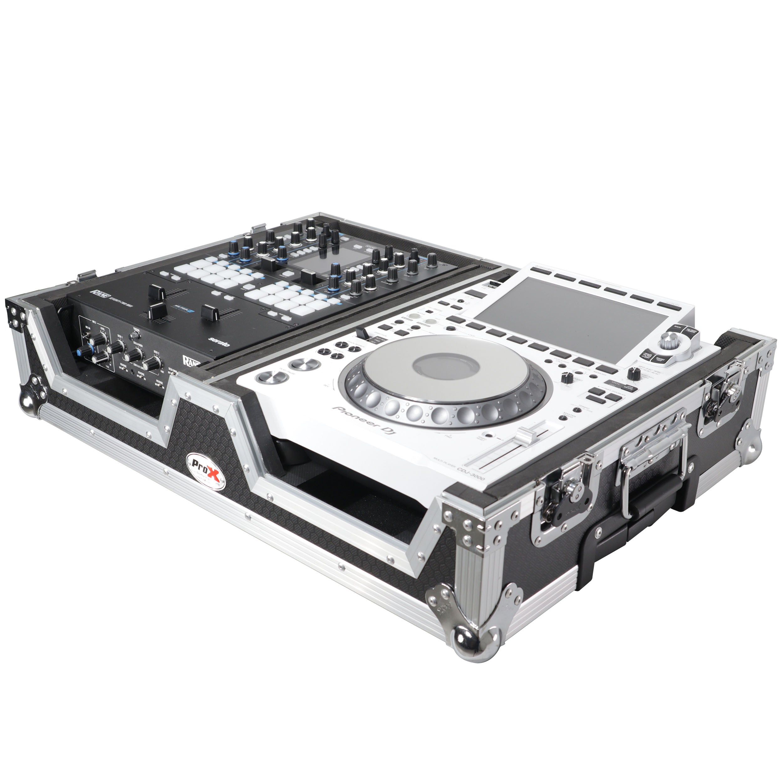 ProX Single CD Player & 12" Mixer Case W/Low Profile Wheels and Retractable Handle