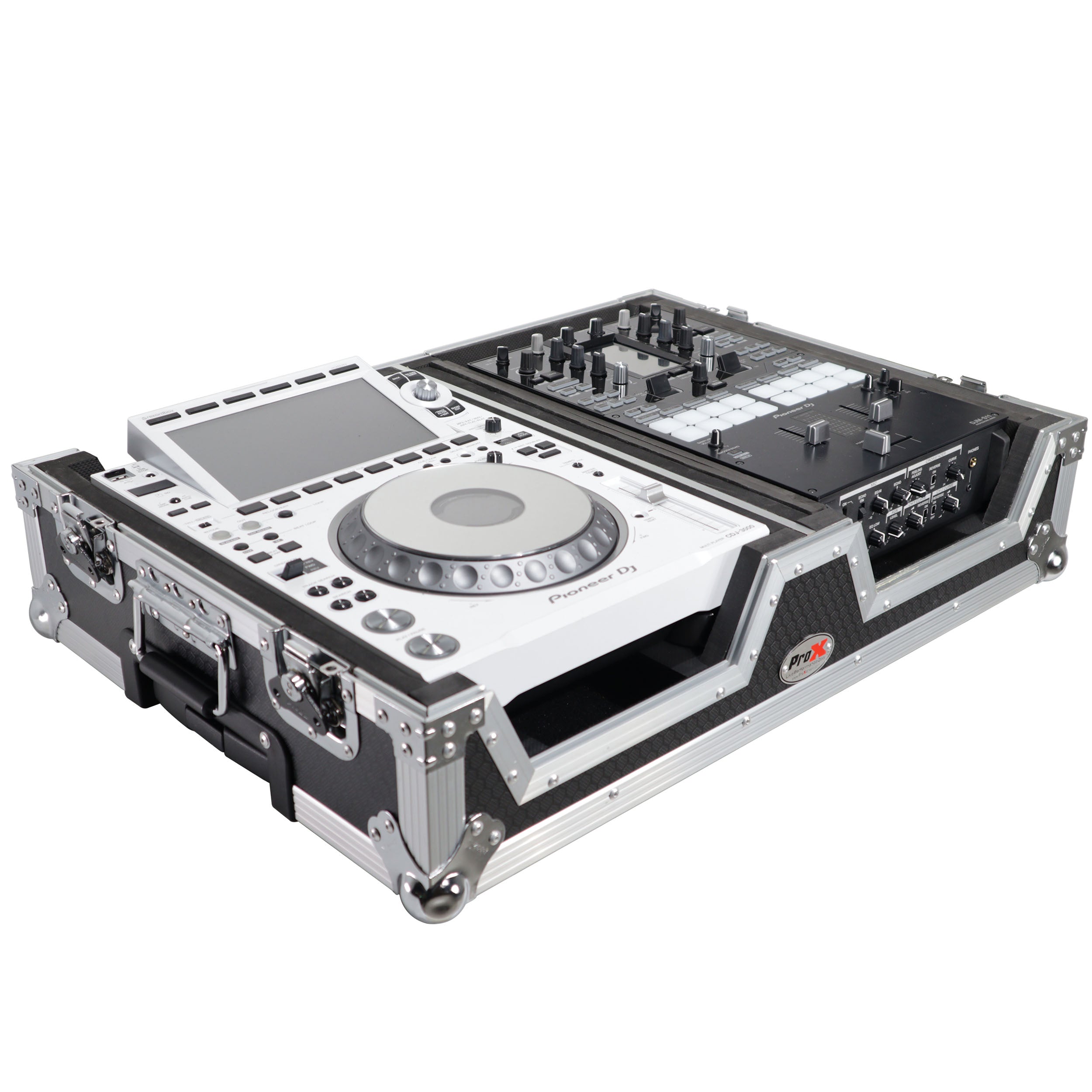 ProX Single CD Player & 12" Mixer Case W/Low Profile Wheels and Retractable Handle