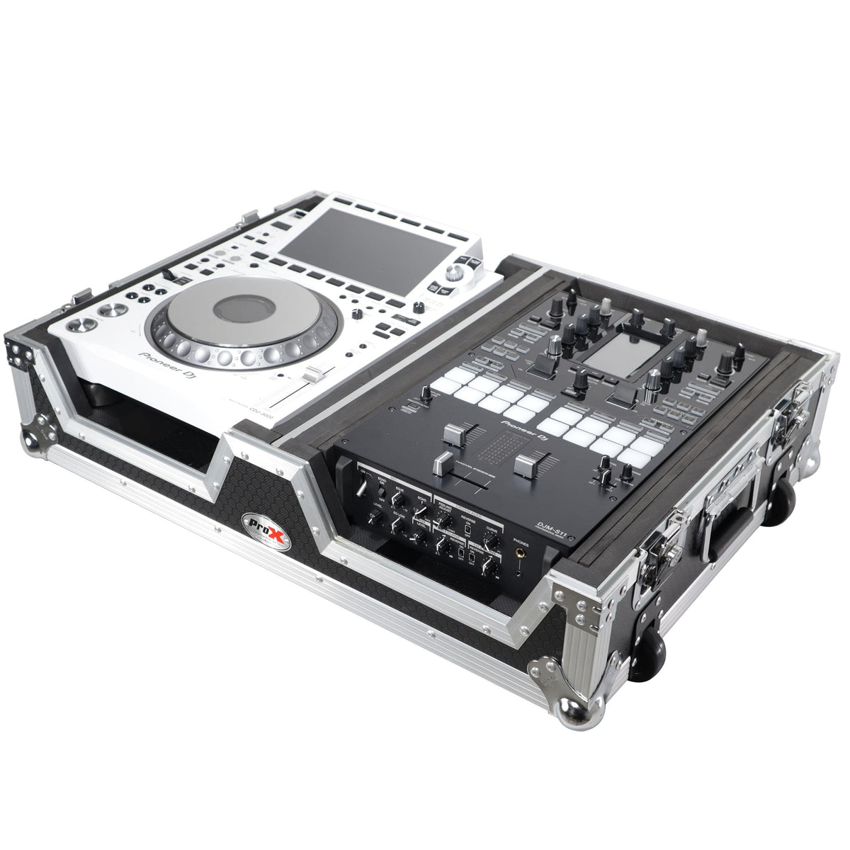 ProX Single CD Player & 12" Mixer Case W/Low Profile Wheels and Retractable Handle.