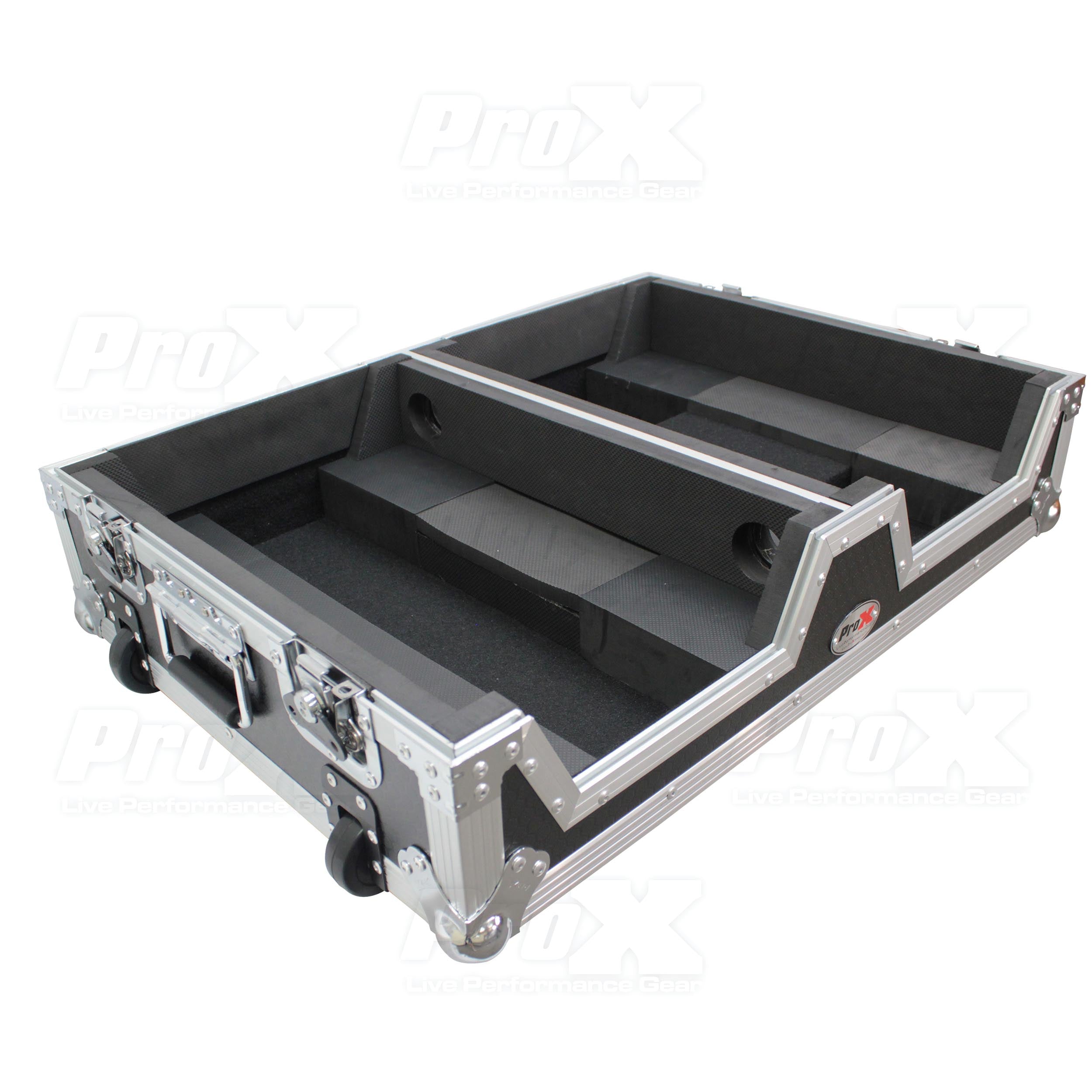 ProX Single CD Player & 12" Mixer Case W/Low Profile Wheels and Retractable Handle