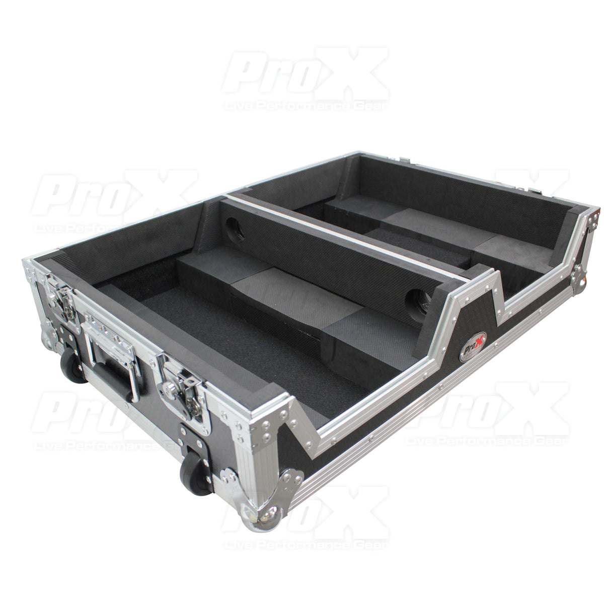 ProX Single CD Player & 12" Mixer Case W/Low Profile Wheels and Retractable Handle.