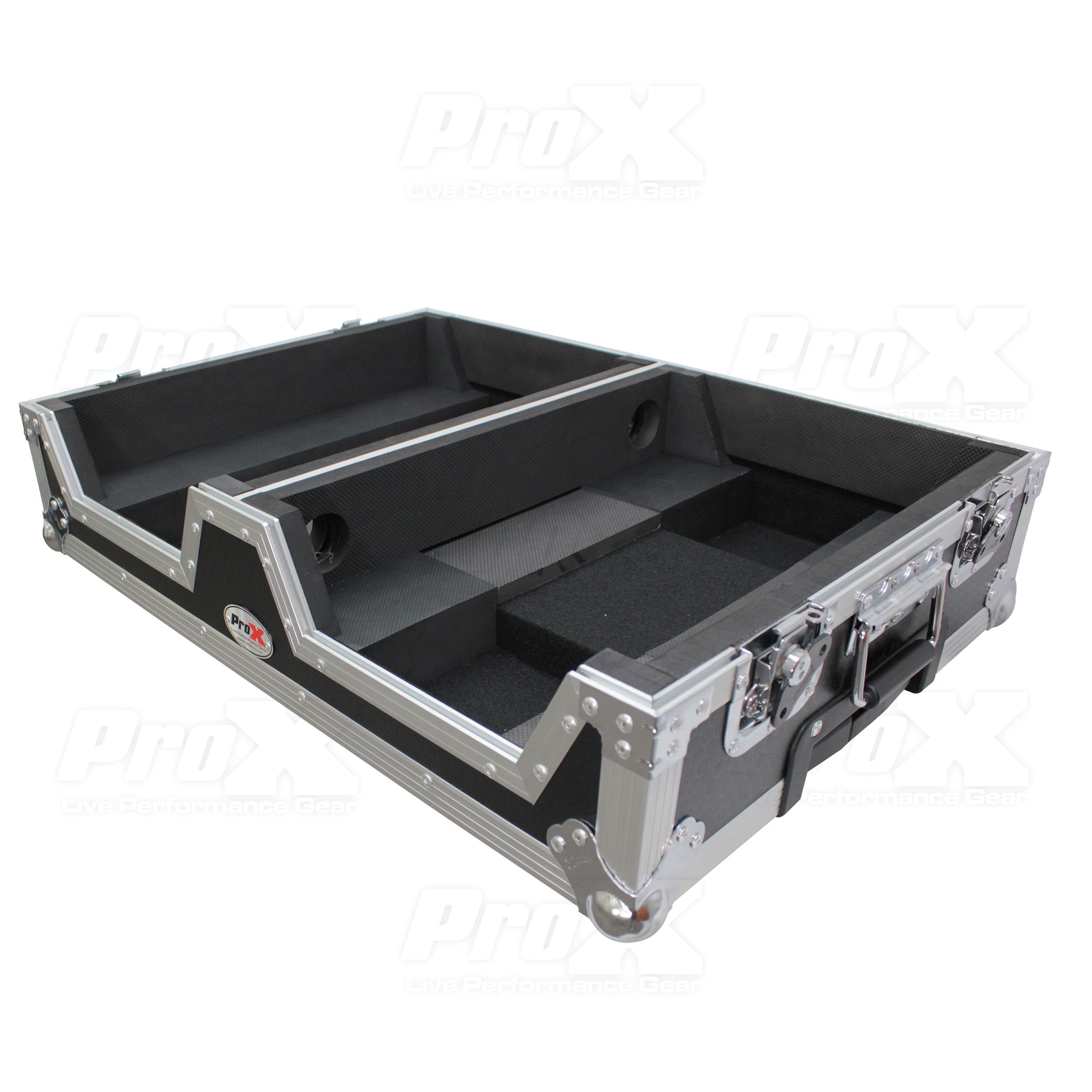 ProX Single CD Player & 12" Mixer Case W/Low Profile Wheels and Retractable Handle