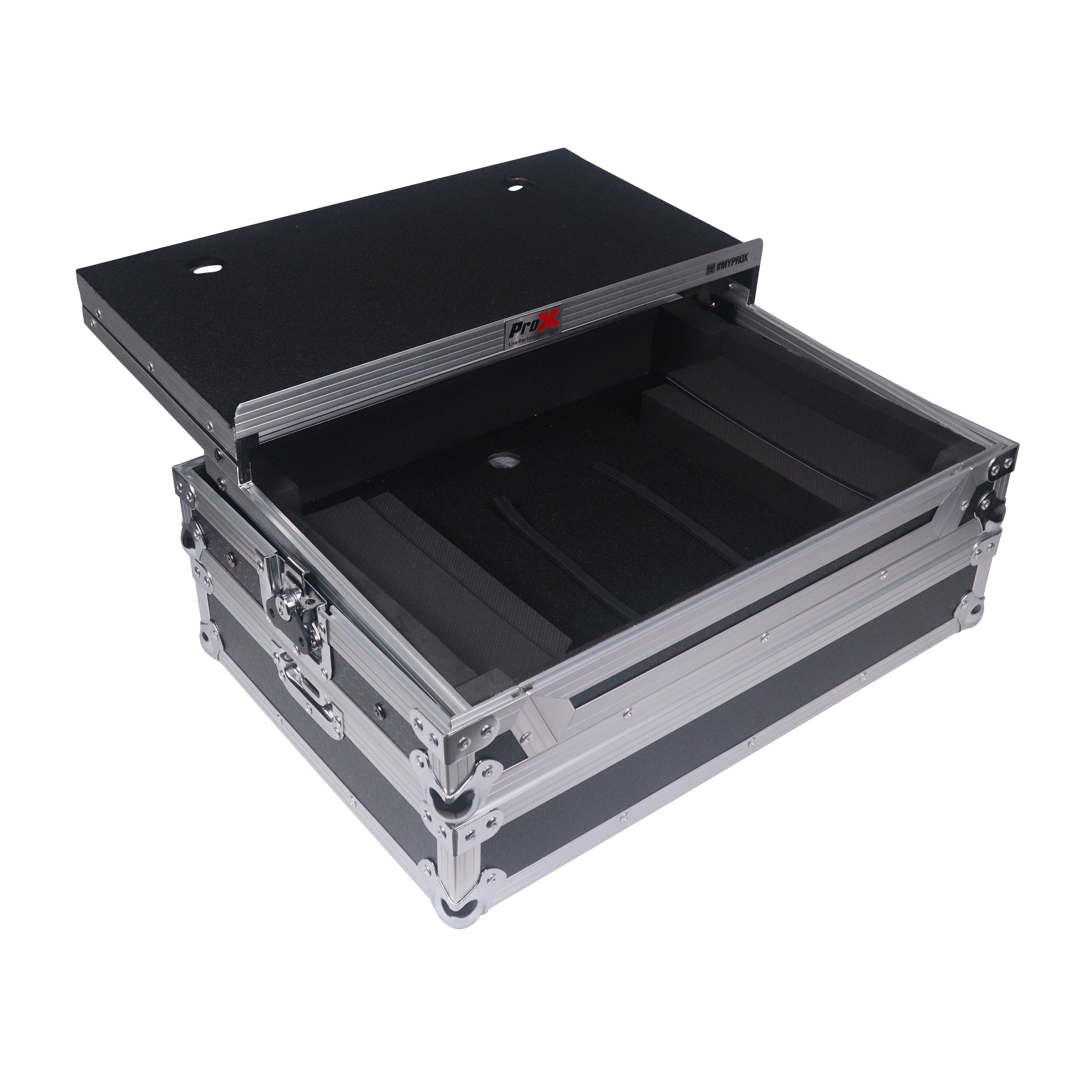 ProX ATA Flight Style Road Case For Denon SC Live 4 Controller with Laptop Shelf 1U Rack Space