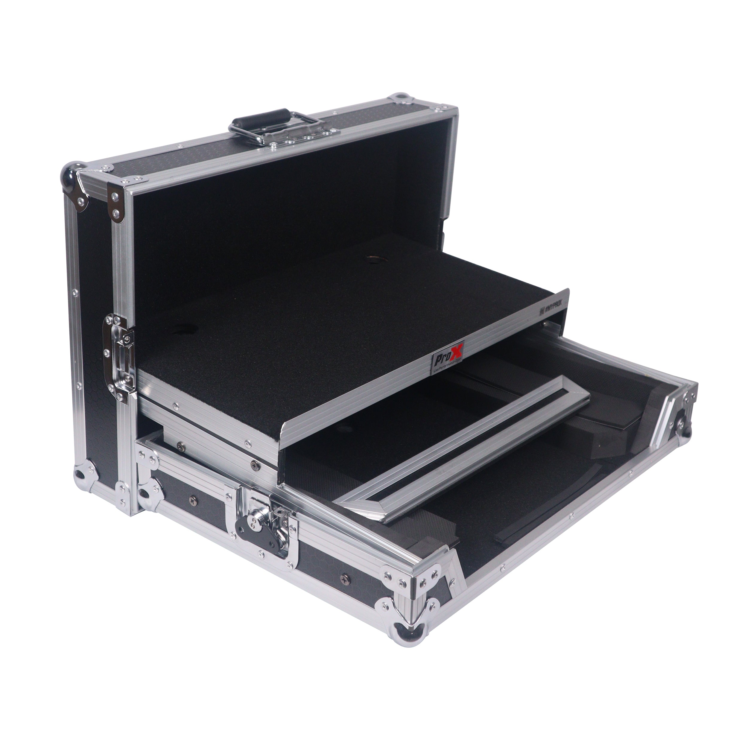 ProX ATA Flight Style Road Case For Denon SC Live 4 Controller with Laptop Shelf 1U Rack Space