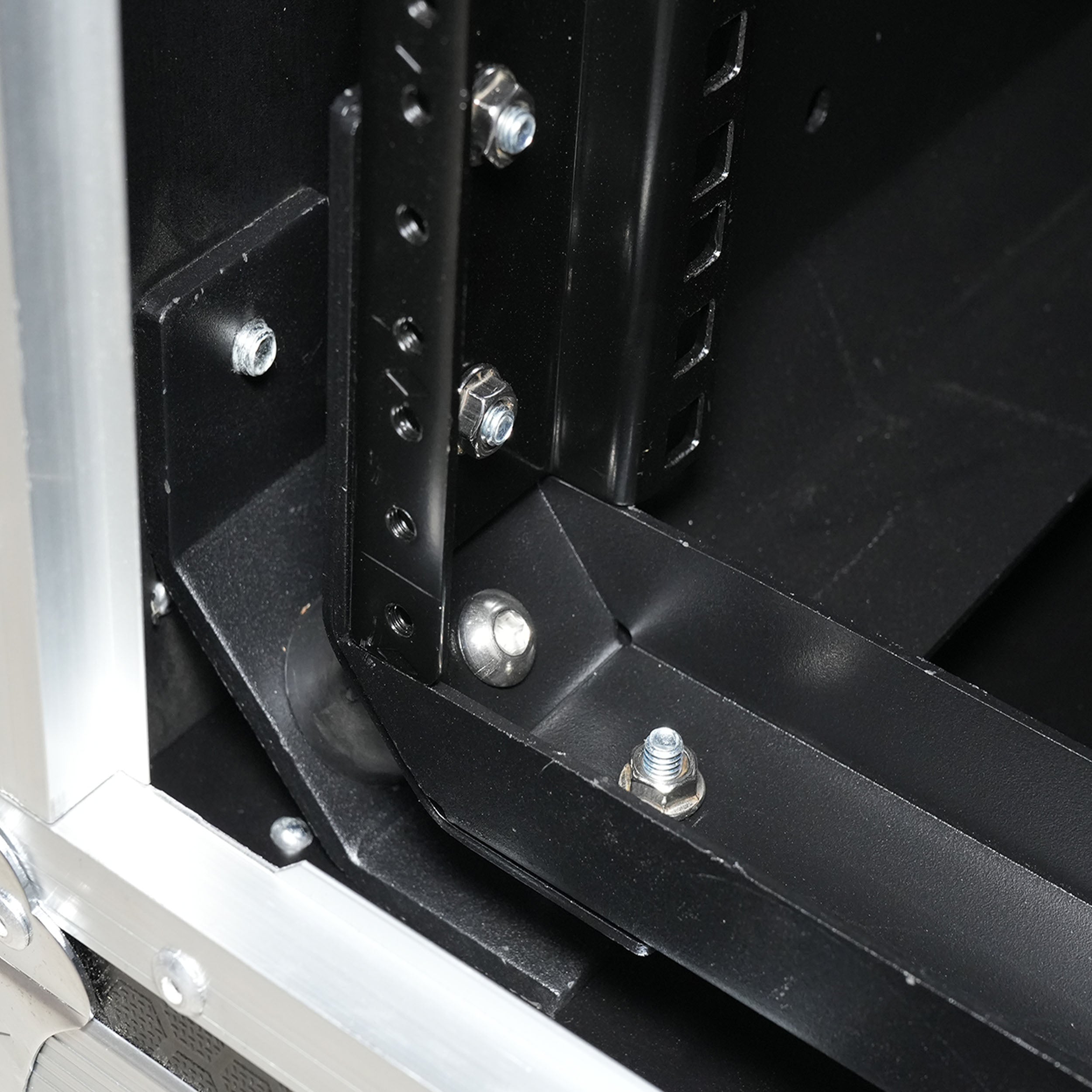 ProX 16U Shockmount Slam Door Rack Flight Case with Integrated Console Compartment, Sliding Doors and Casters for AV Production