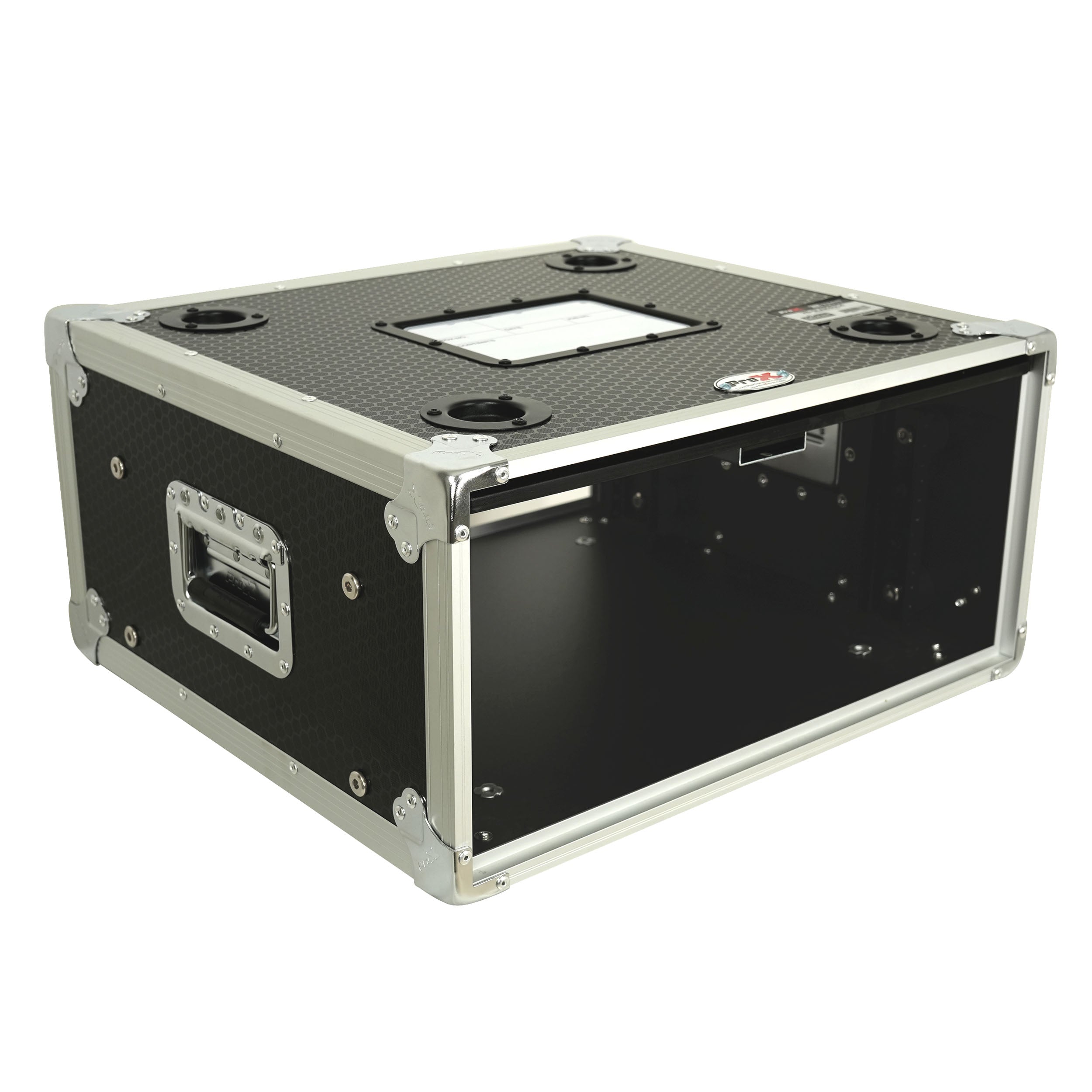 ProX 4U Vertical Shockmount Rack Case 14" Depth with Dual Top Sliding Slam Doors