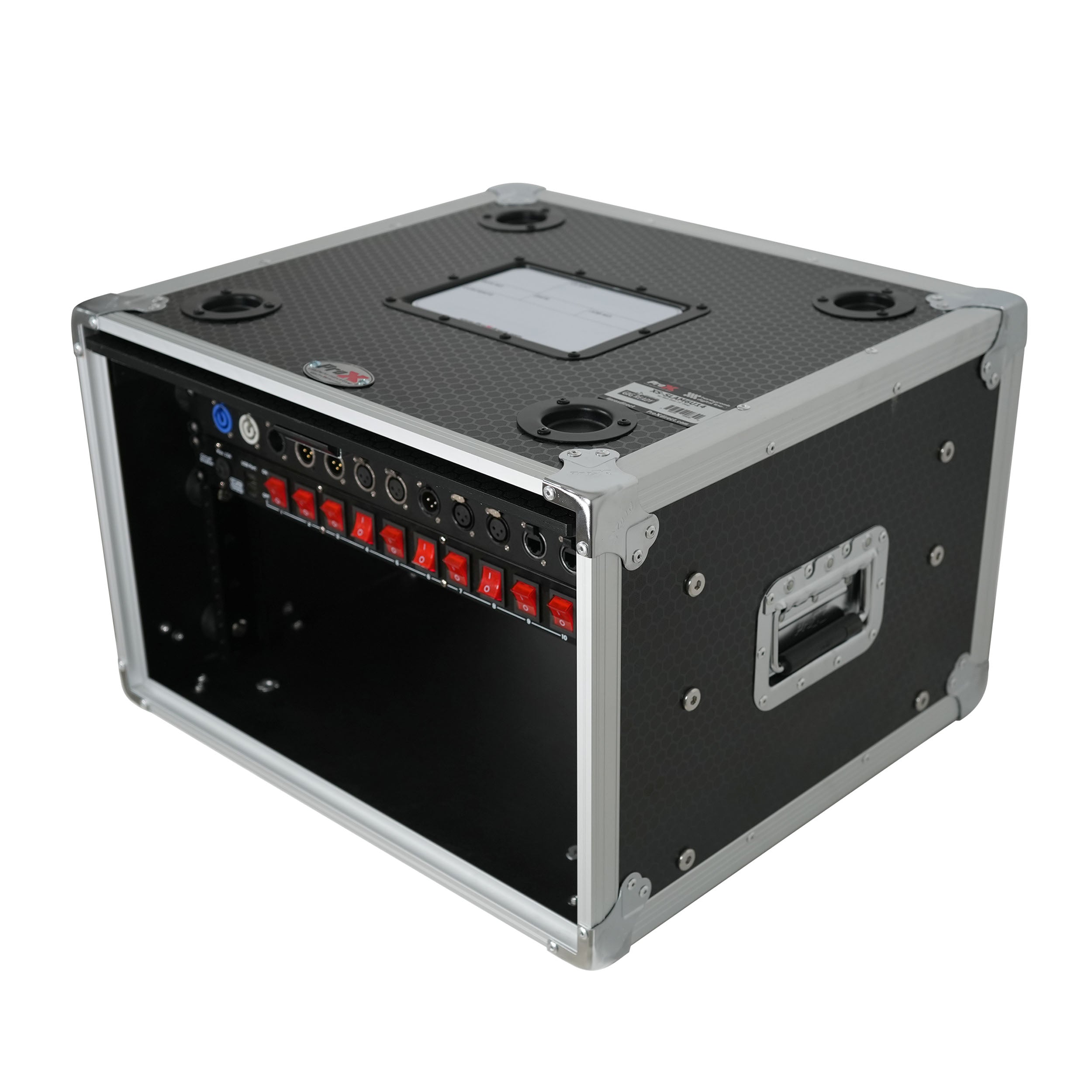 ProX 6U Vertical Shockmount Rack Case 14" Depth with Dual Top Sliding Slam Doors