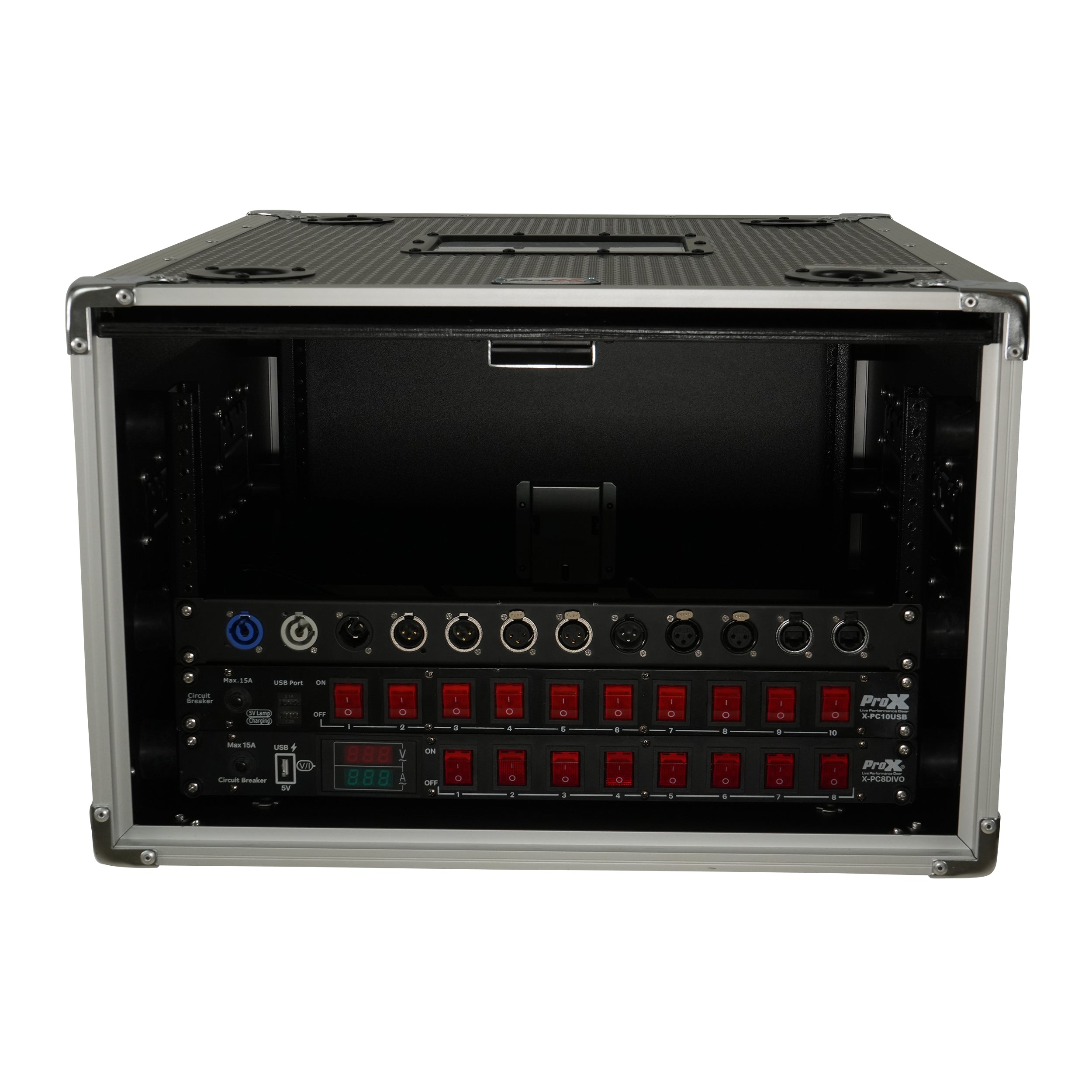 ProX 6U Vertical Shockmount Rack Case 20" Depth with Dual Top Sliding Slam Doors