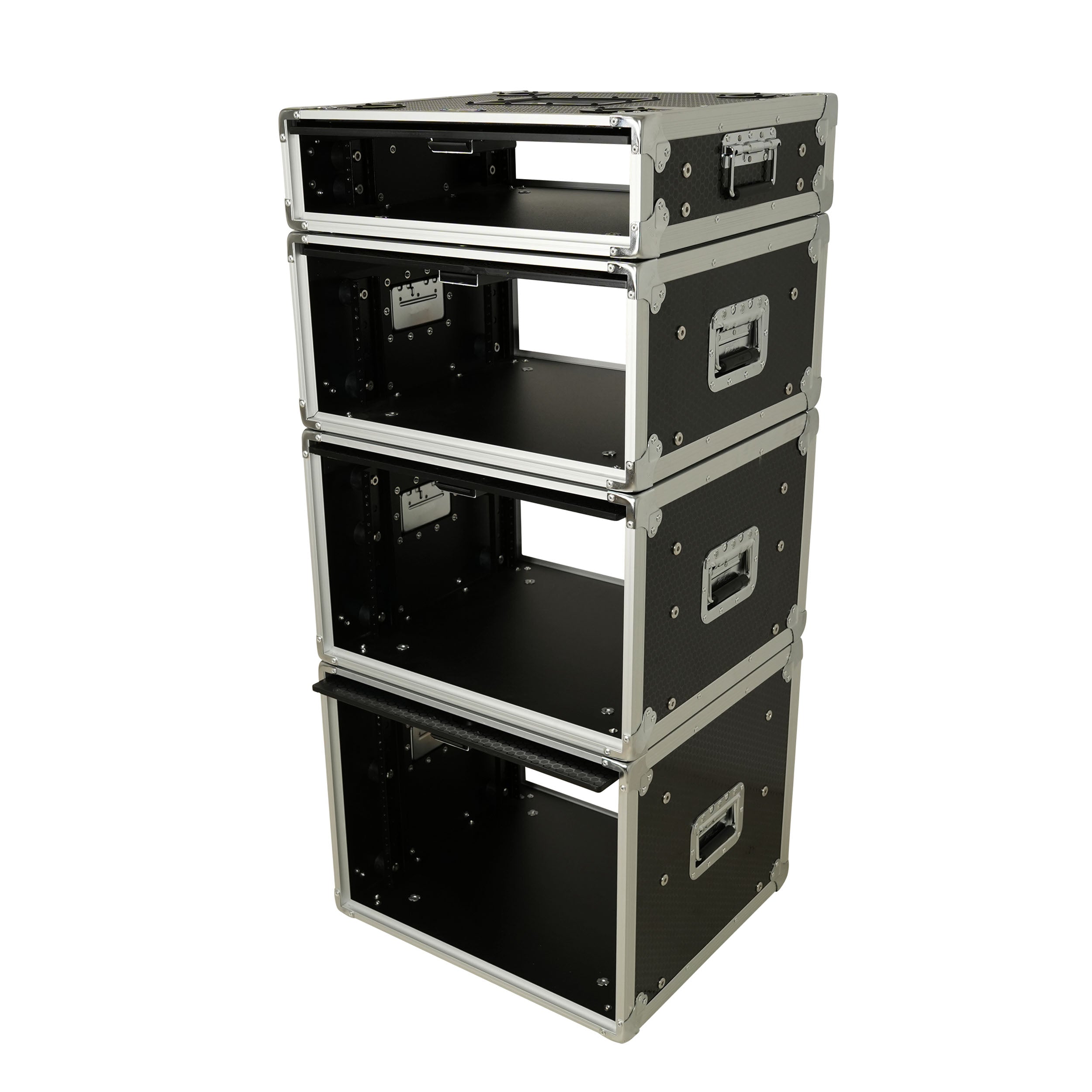 ProX 4U Vertical Shockmount Rack Case 14" Depth with Dual Top Sliding Slam Doors
