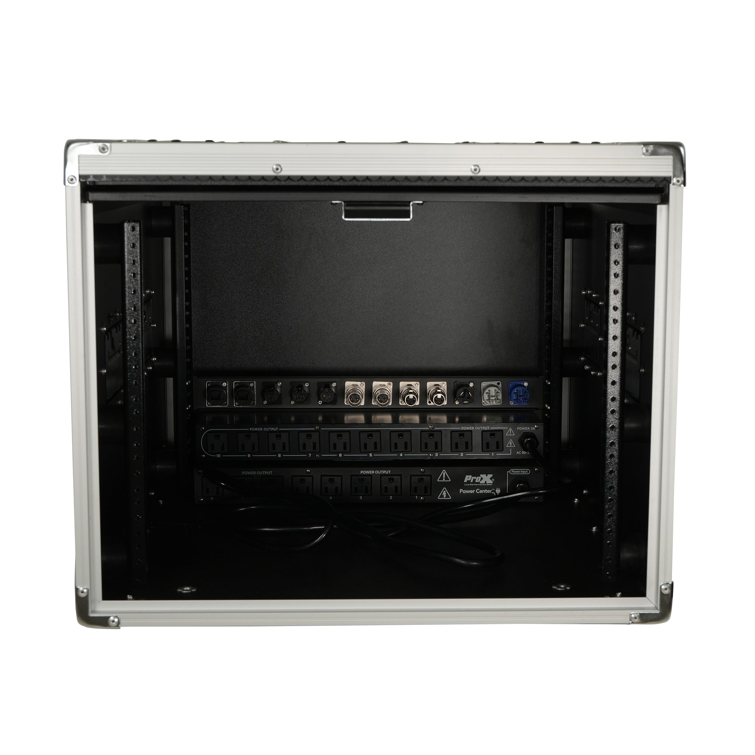 ProX 8U Vertical Shockmount Rack Case 20" Depth with Dual Top Sliding Slam Doors