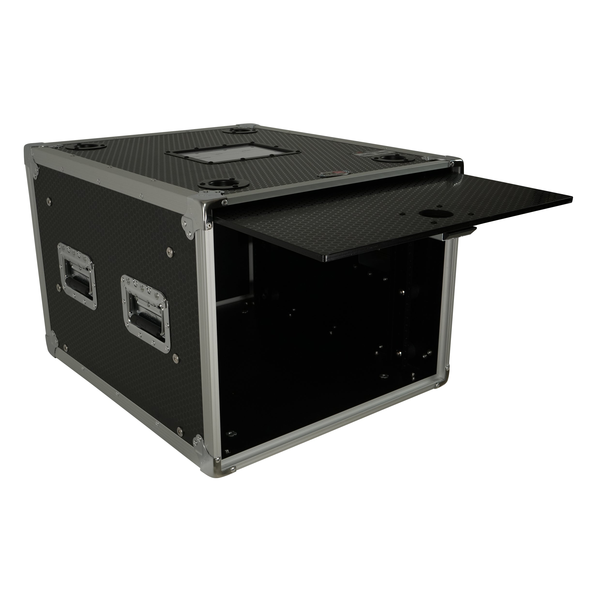 ProX 8U Vertical Shockmount Rack Case 20" Depth with Dual Top Sliding Slam Doors