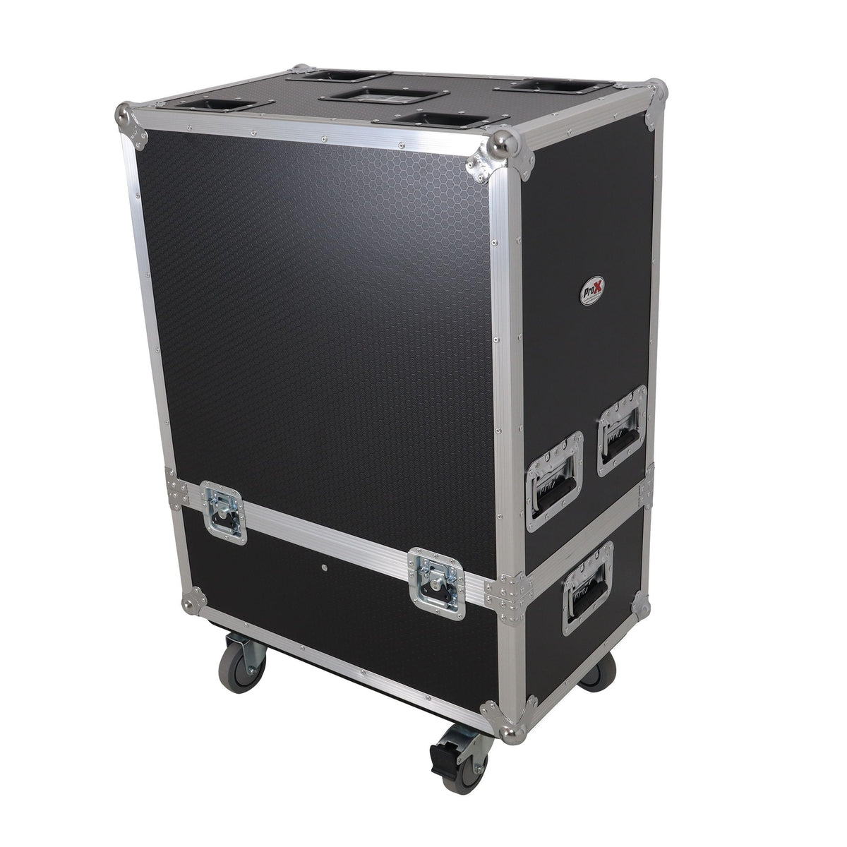 ProX Universal ATA Dual Speaker Flight Case for 2x RCF TTL4 and similar sizes 33"Hx15"Wx12.50"D.