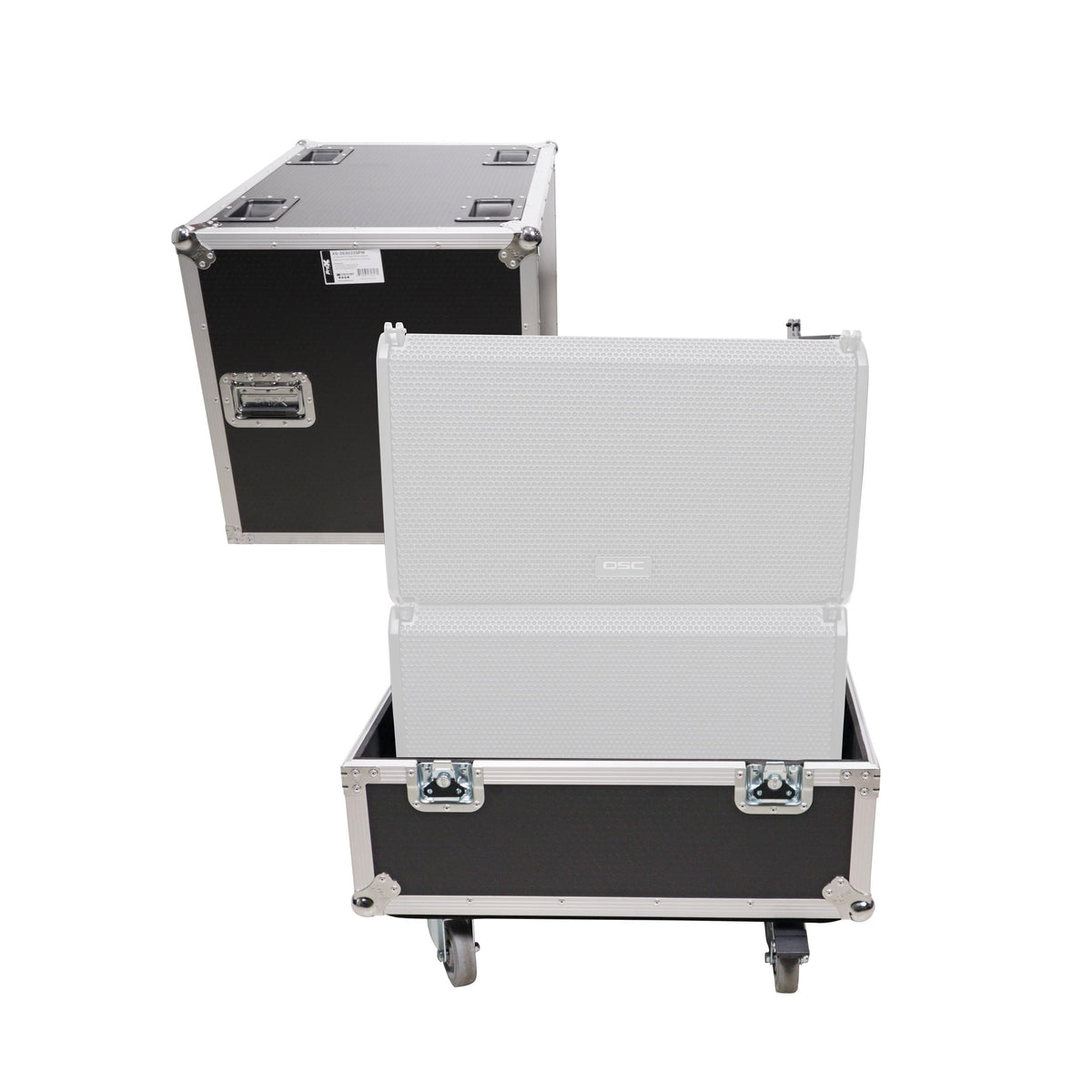 ProX Universal ATA Speaker Flight Case for 2xQSC KLA12 LA112 FBT HORIZON VHA 112SA, Mackie DRM12A and similar sizes 30x26x22 in.