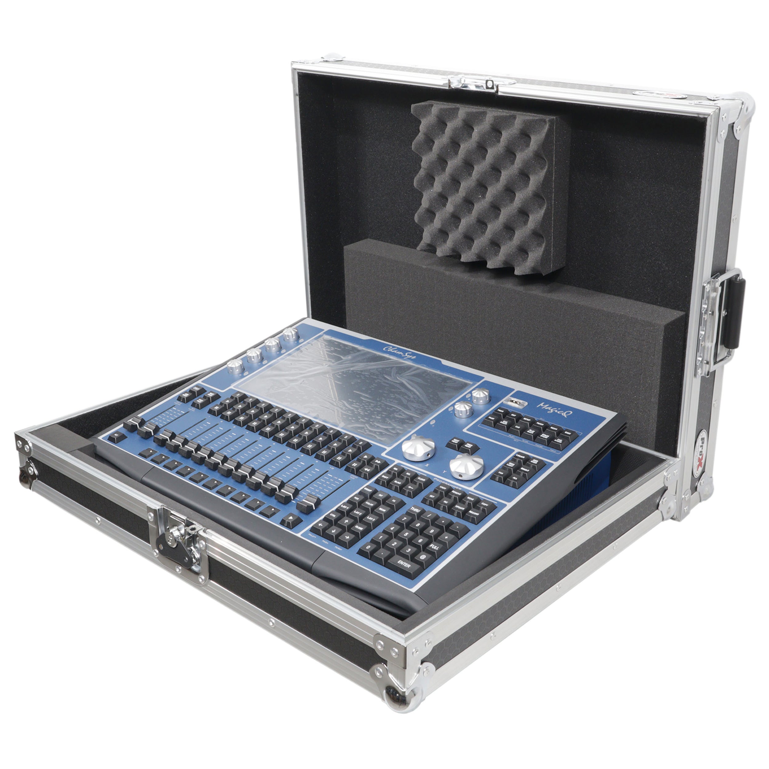 ProX Universal Flight Style Digital Audio Mixer Console Road Case with Foam – Fits up to 18" x 21" Mixers