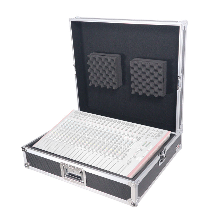 ProX Universal Mixer Road Case for A&H ZED-22FX MACKIE PROFX 22V3 ONYX24 with Diced Foam Fits up to 26"x 20" Mixers