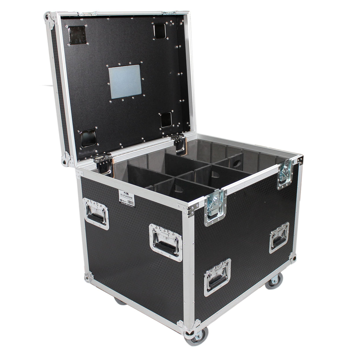 ProX TruckPax Utility ATA Flight Case Truck Storage Road Case with Dividers Tray and 4" in casters – 24"x30"x30" Ext.
