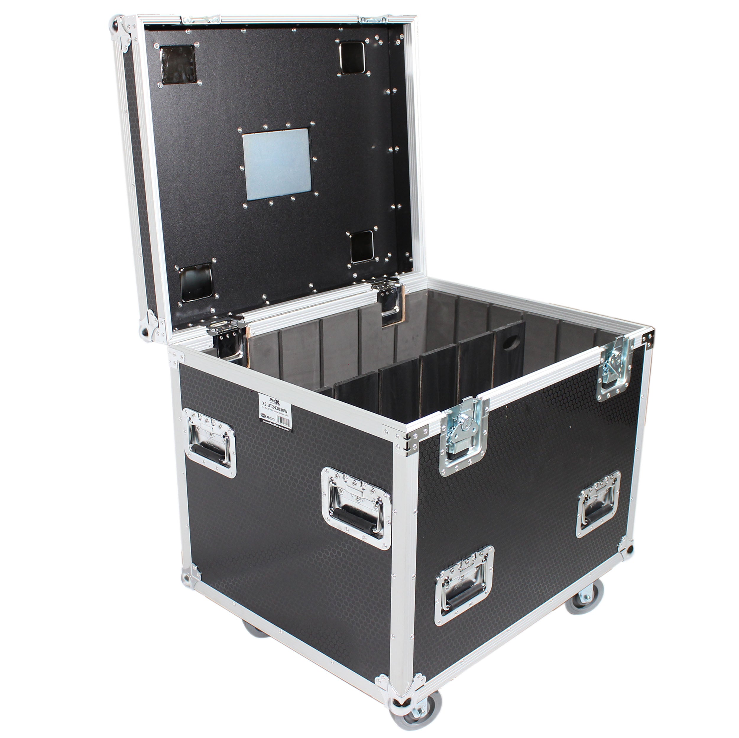 ProX TruckPax Utility ATA Flight Case Truck Storage Road Case with Dividers Tray and 4" in casters – 24"x30"x30" Ext