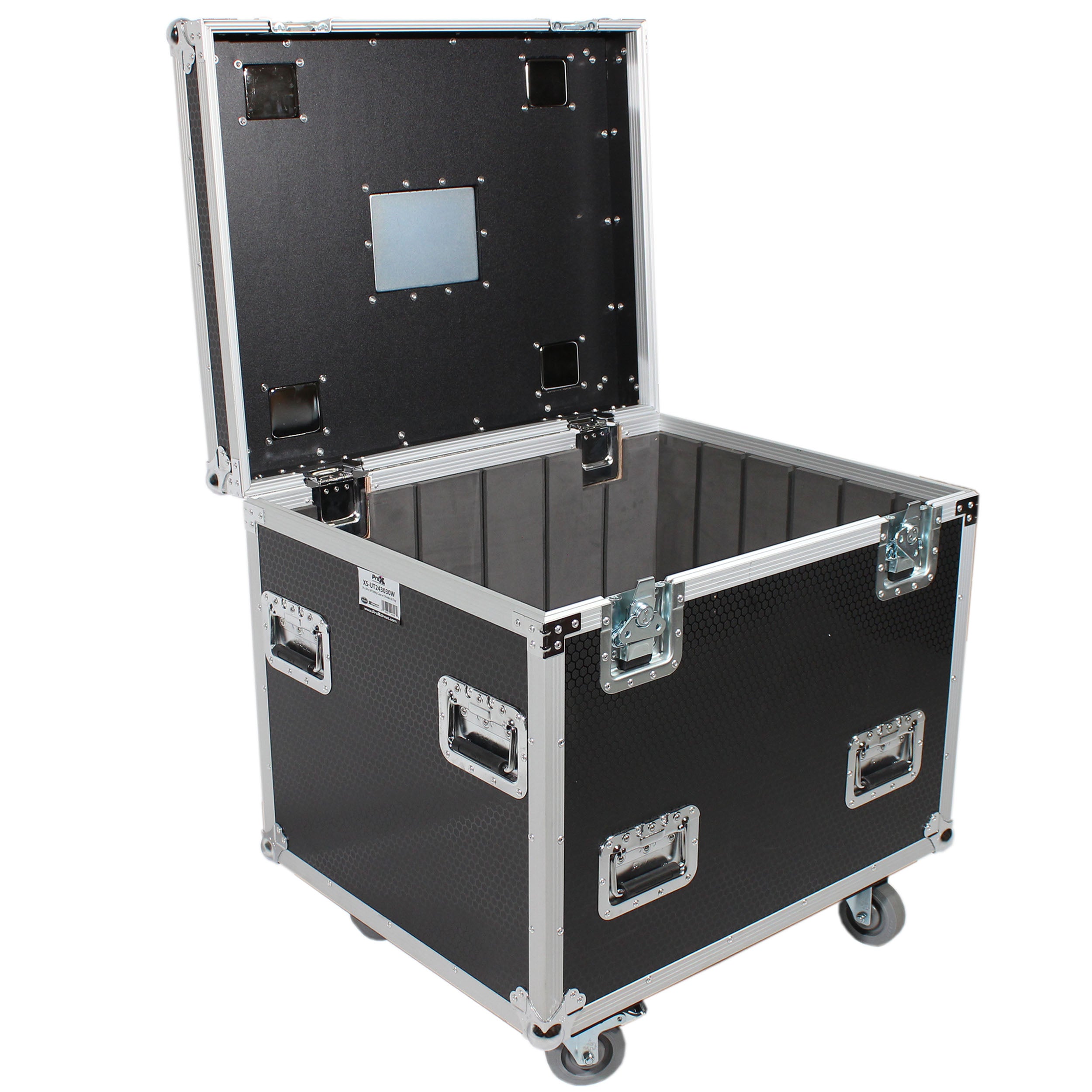 ProX TruckPax Utility ATA Flight Case Truck Storage Road Case with Dividers Tray and 4" in casters – 24"x30"x30" Ext