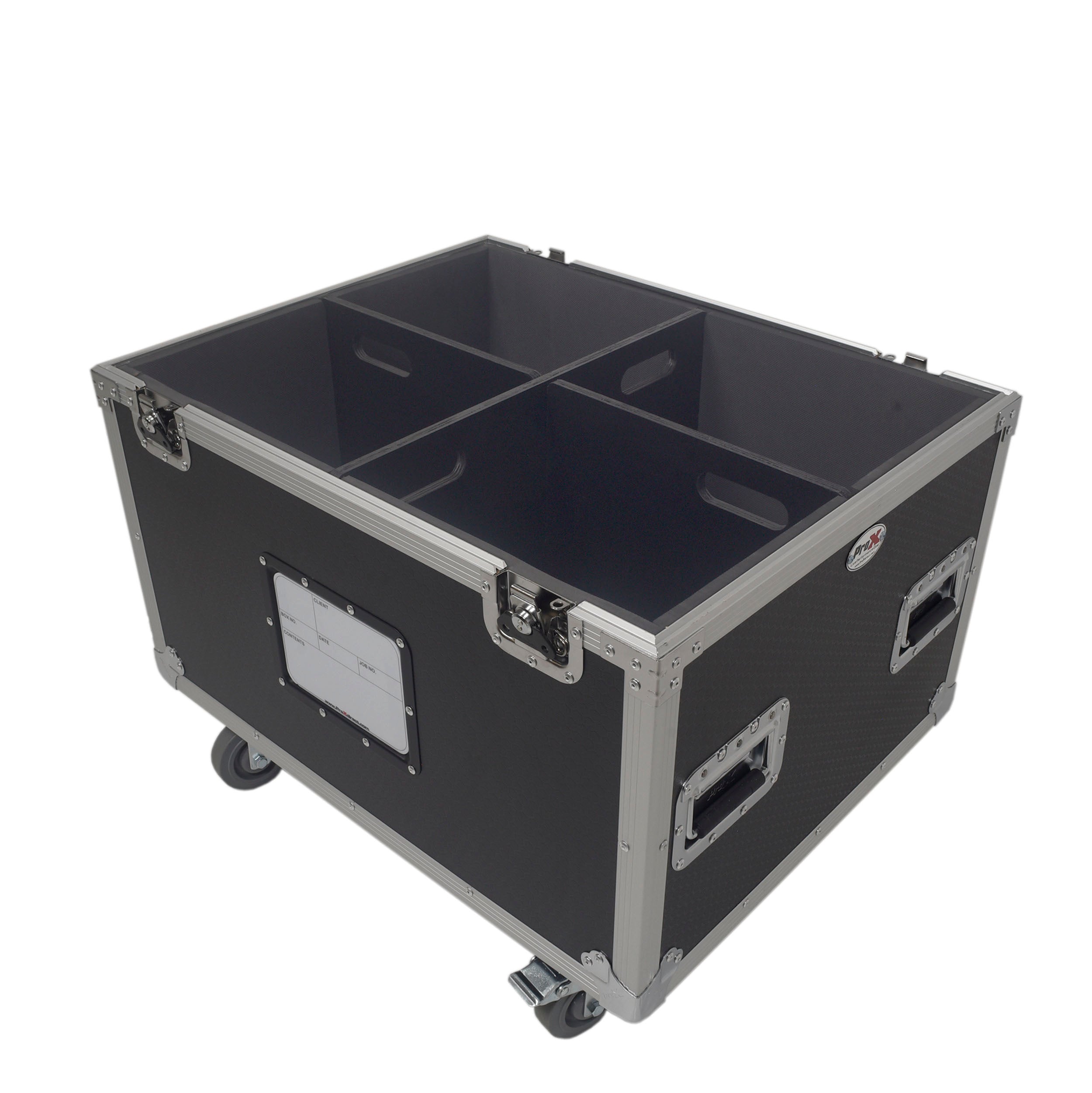 ProX 5 Tier TruckPax Utility ATA Flight Case Truck Storage Road Case with Dividers and 4" in casters – 24"x30"x68" Ext