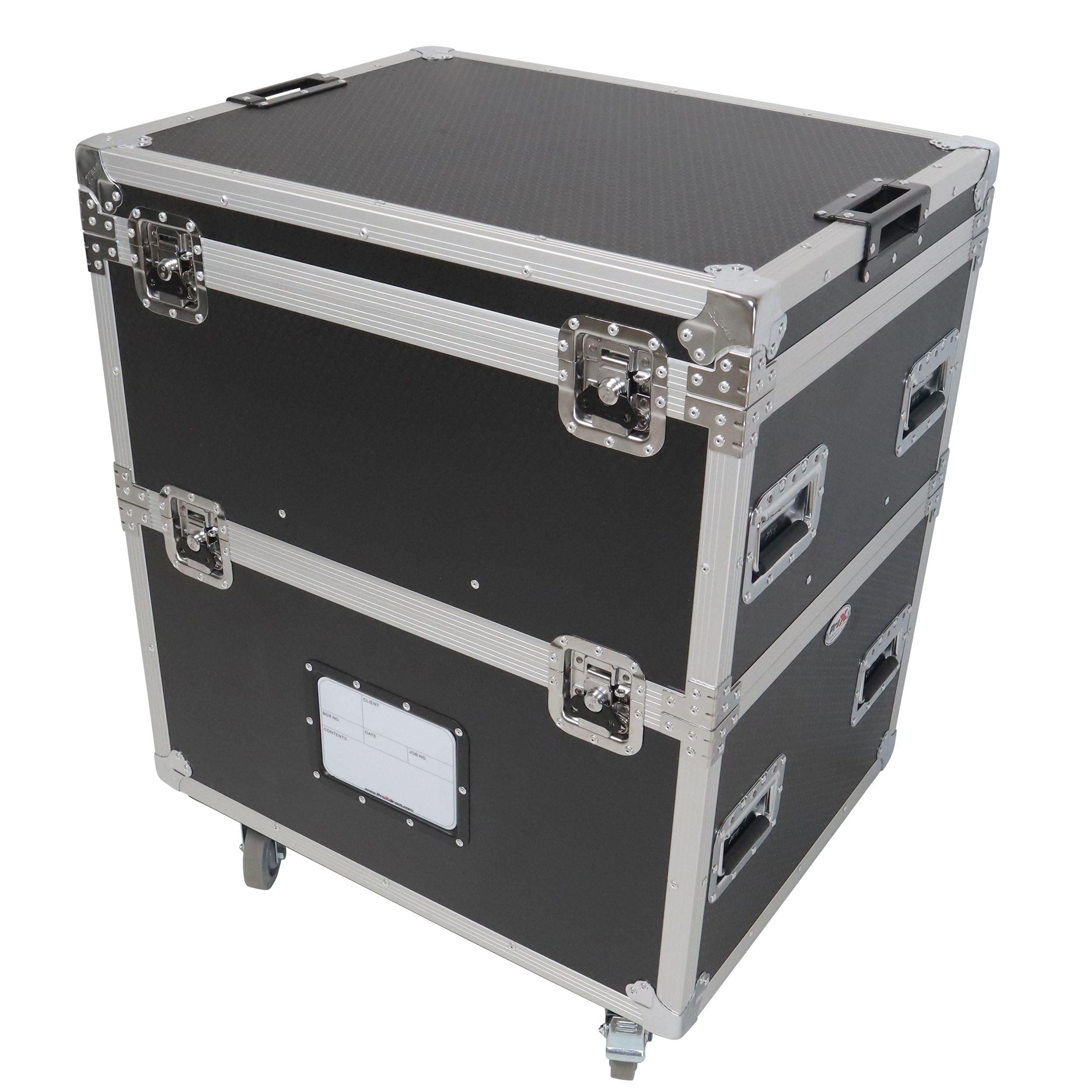 ProX 5 Tier TruckPax Utility ATA Flight Case Truck Storage Road Case with Dividers and 4" in casters – 24"x30"x68" Ext