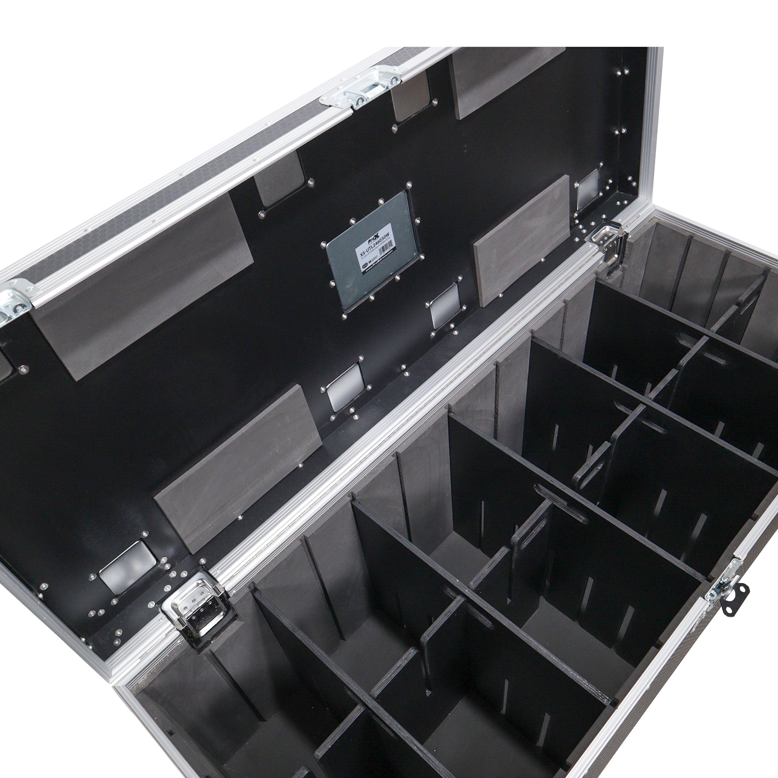 ProX TruckPax Utility ATA Flight Case Truck Storage Road Case with Dividers Tray and 4" in casters - 24"x60"x30" Ext