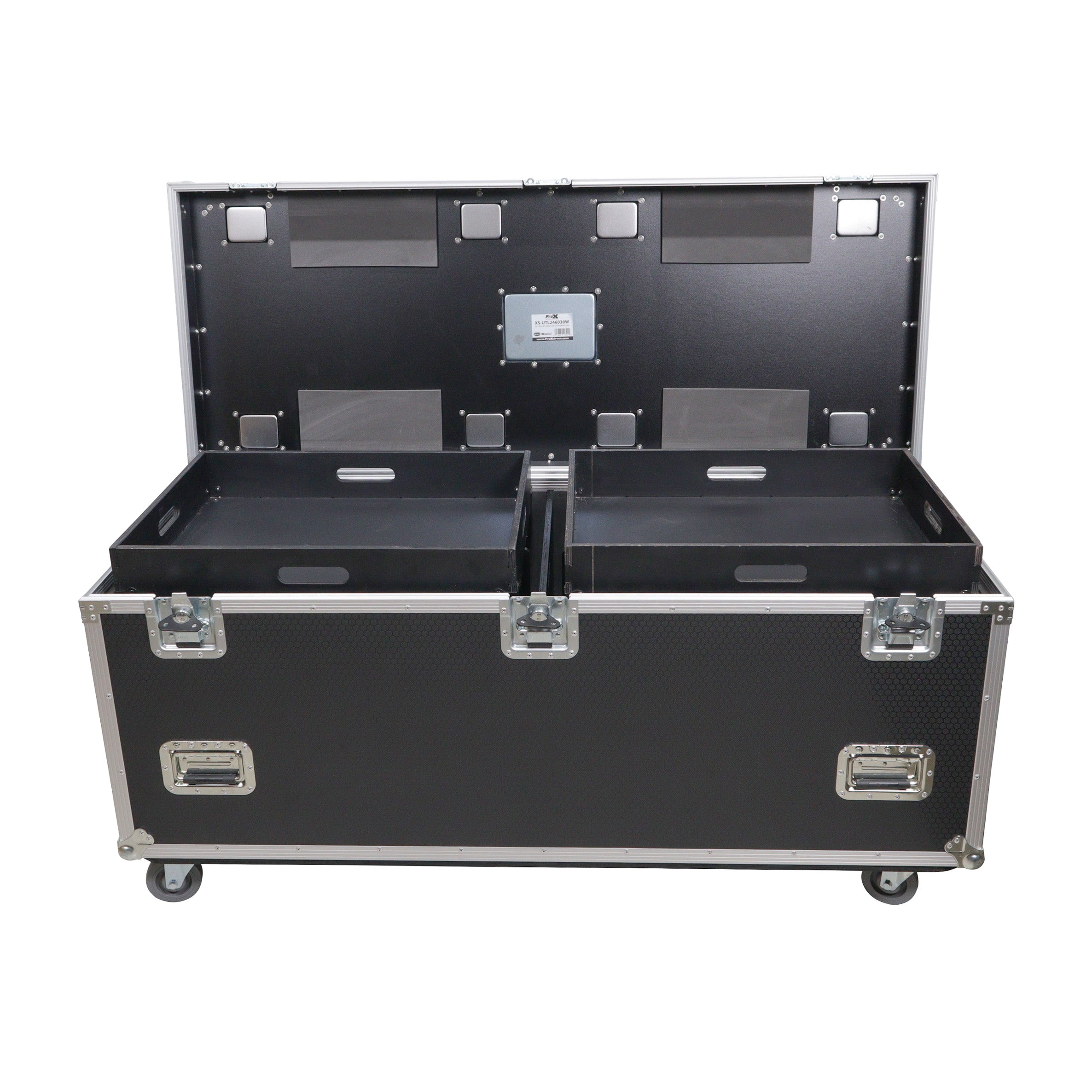 ProX TruckPax Utility ATA Flight Case Truck Storage Road Case with Dividers Tray and 4" in casters - 24"x60"x30" Ext