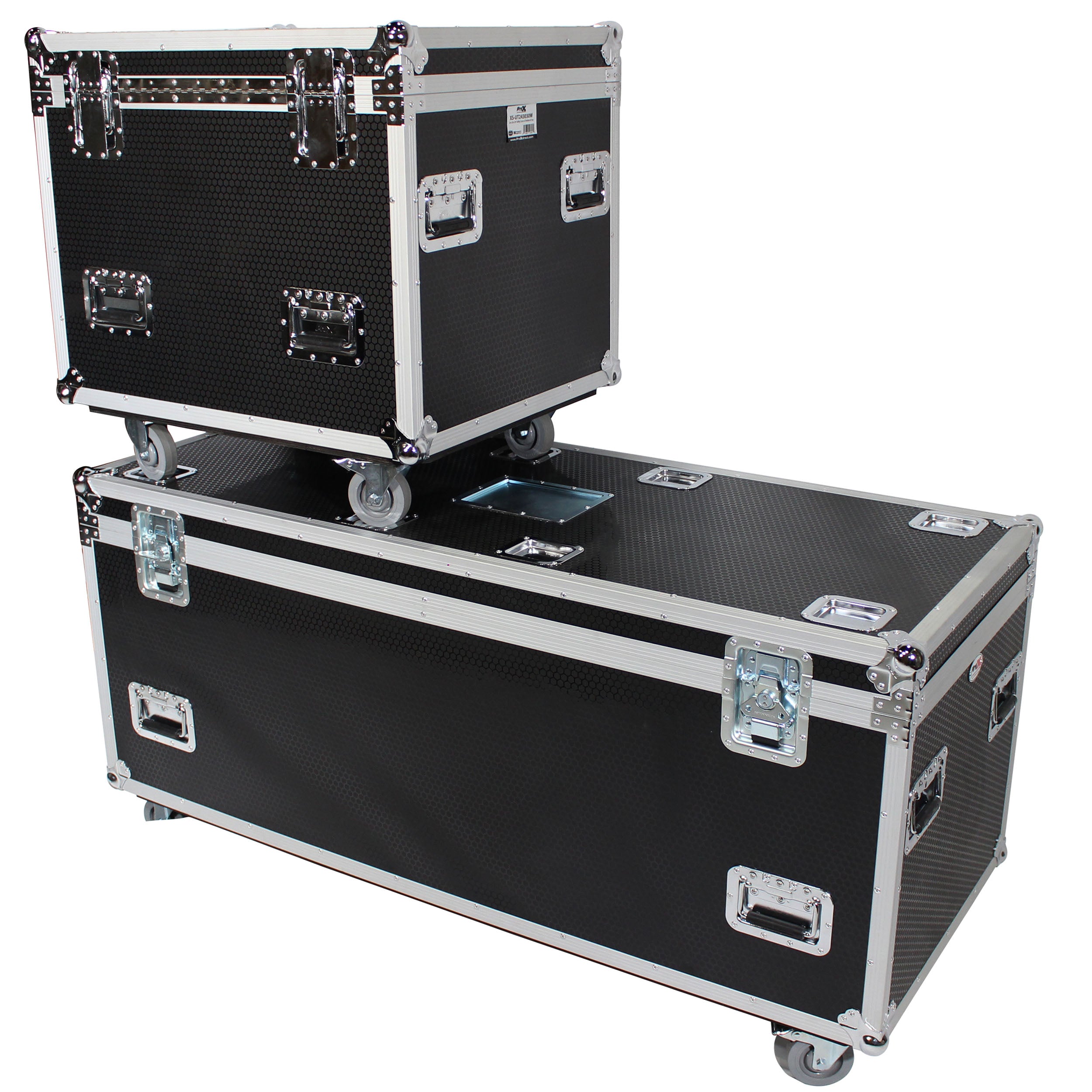 ProX TruckPax Utility ATA Flight Case Truck Storage Road Case with Dividers Tray and 4" in casters - 24"x60"x30" Ext