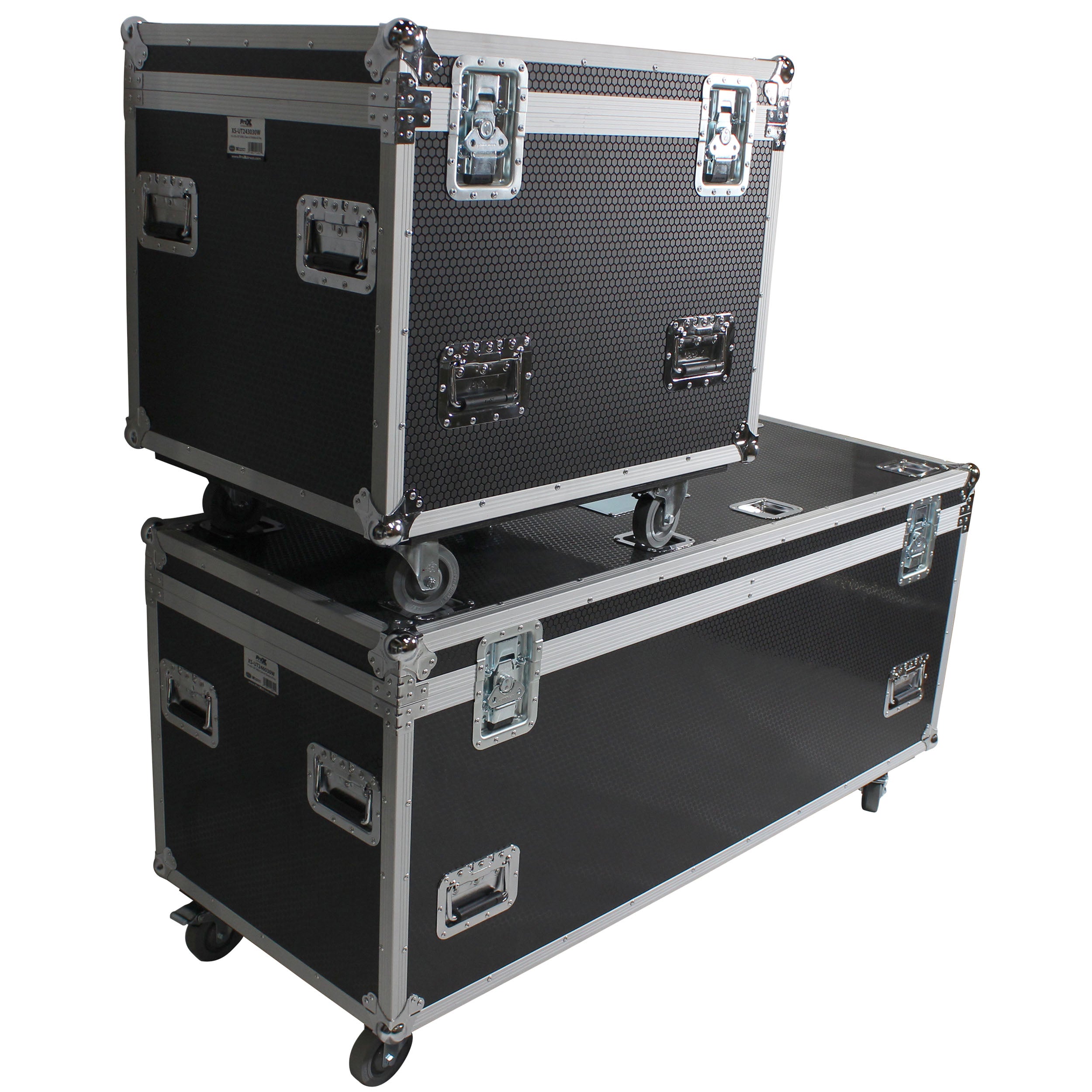 ProX TruckPax Utility ATA Flight Case Truck Storage Road Case with Dividers Tray and 4" in casters - 24"x60"x30" Ext
