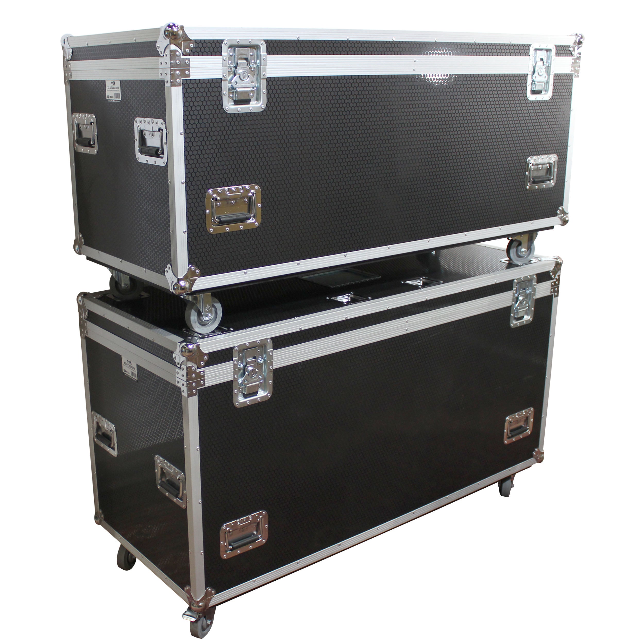 ProX TruckPax Utility ATA Flight Case Truck Storage Road Case with Dividers Tray and 4" in casters – 24"x60"x36" Ext