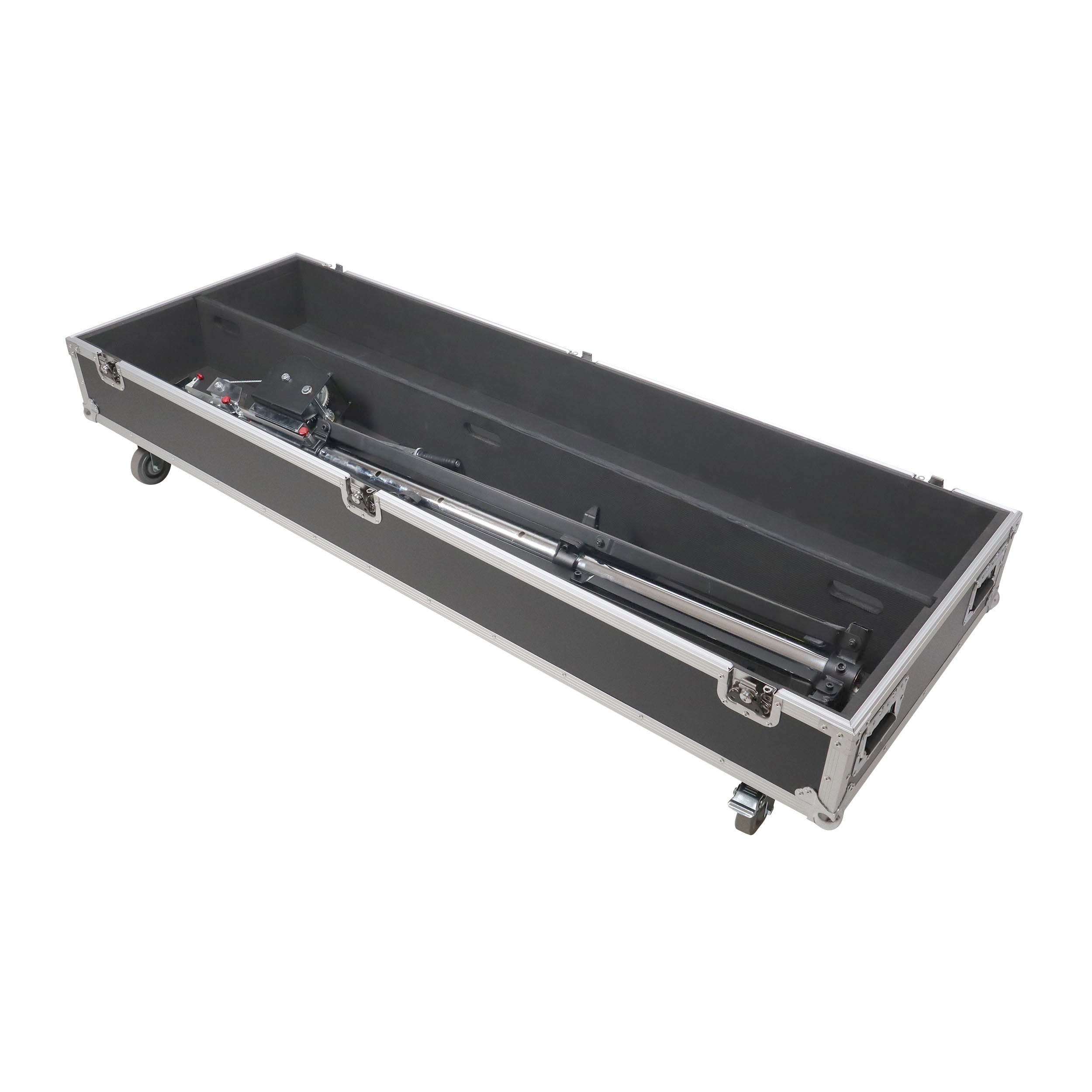 ProX Dual Light Stand XT-LS132 ATA Utility Flight Storage Road Case with 4" in casters holds 2x 7" H x 11" D x 72"W