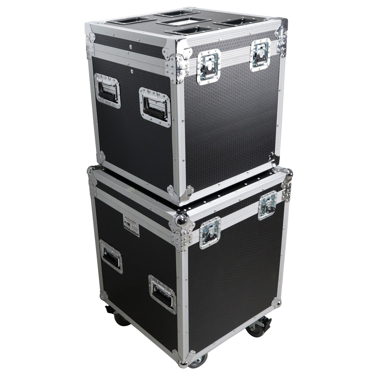ProX Package of 2 Utility ATA Flight Travel Storage Road Case – Includes 1-Large 1-Medium with 4" Casters.