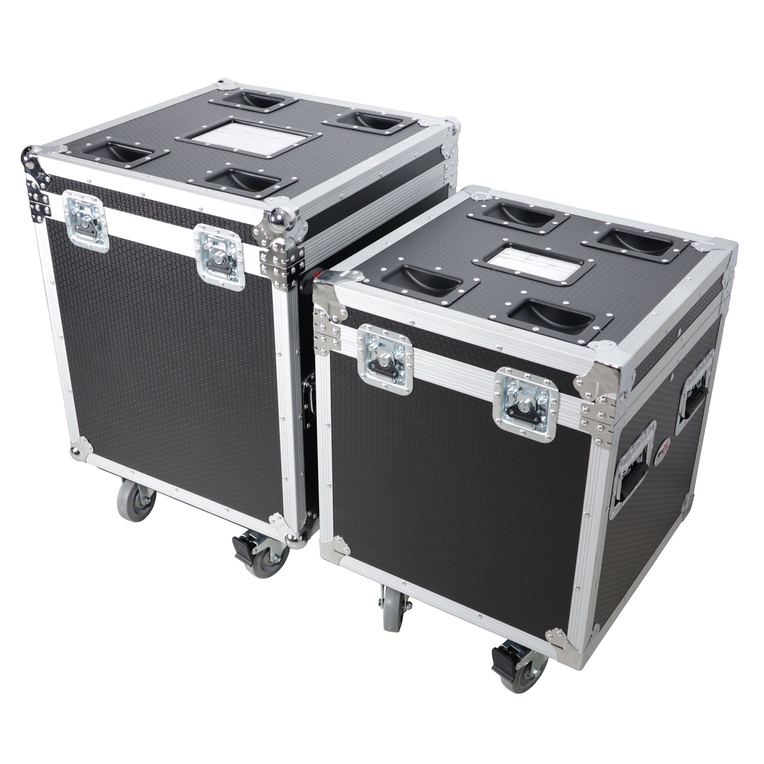 ProX Package of 2 Utility ATA Flight Travel Storage Road Case – Includes 1-Large 1-Medium with 4" Casters