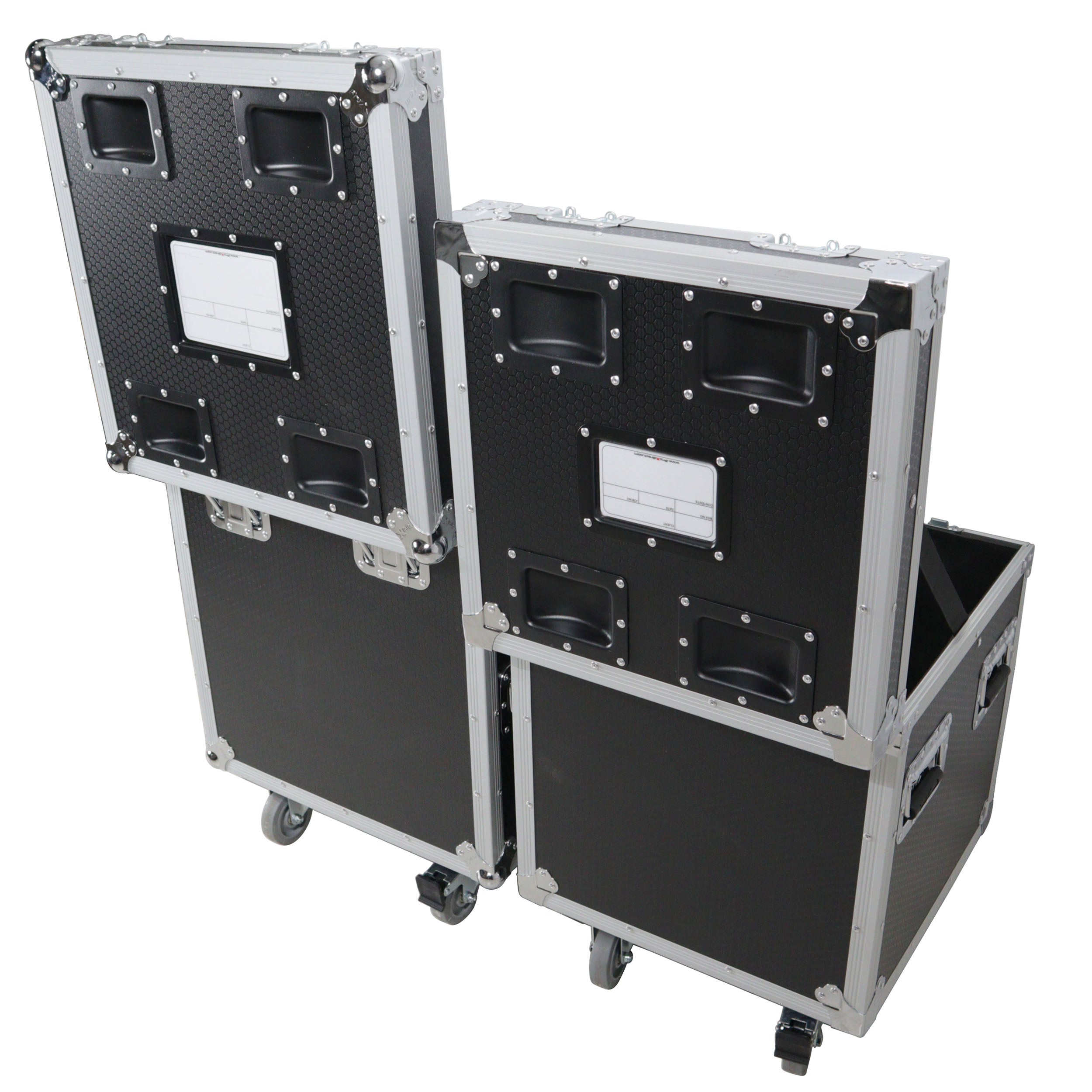 ProX Package of 2 Utility ATA Flight Travel Storage Road Case – Includes 1-Large 1-Medium with 4" Casters